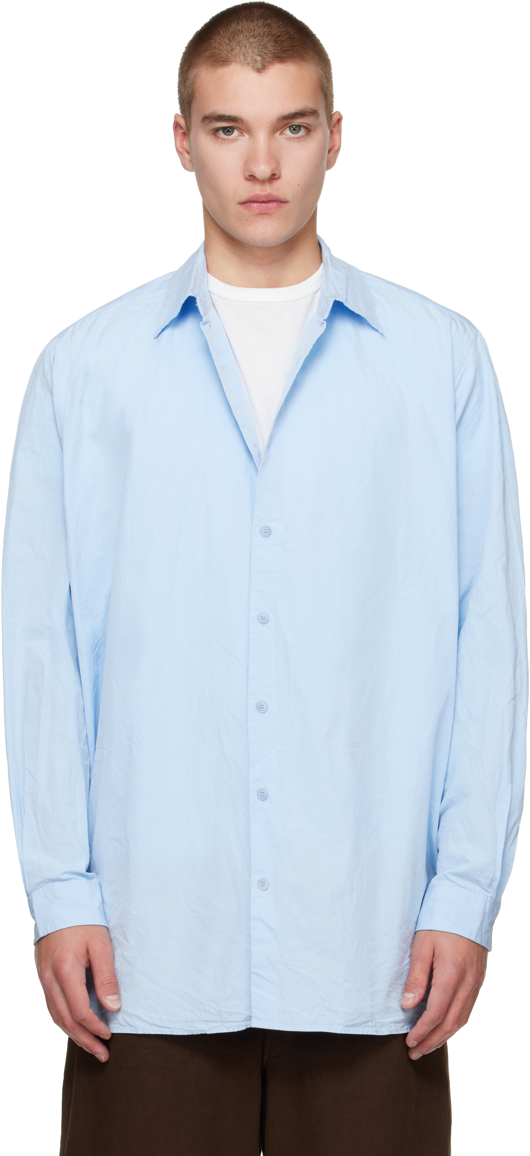 CASEY CASEY - Blue Paper Cot Ikla Shirt