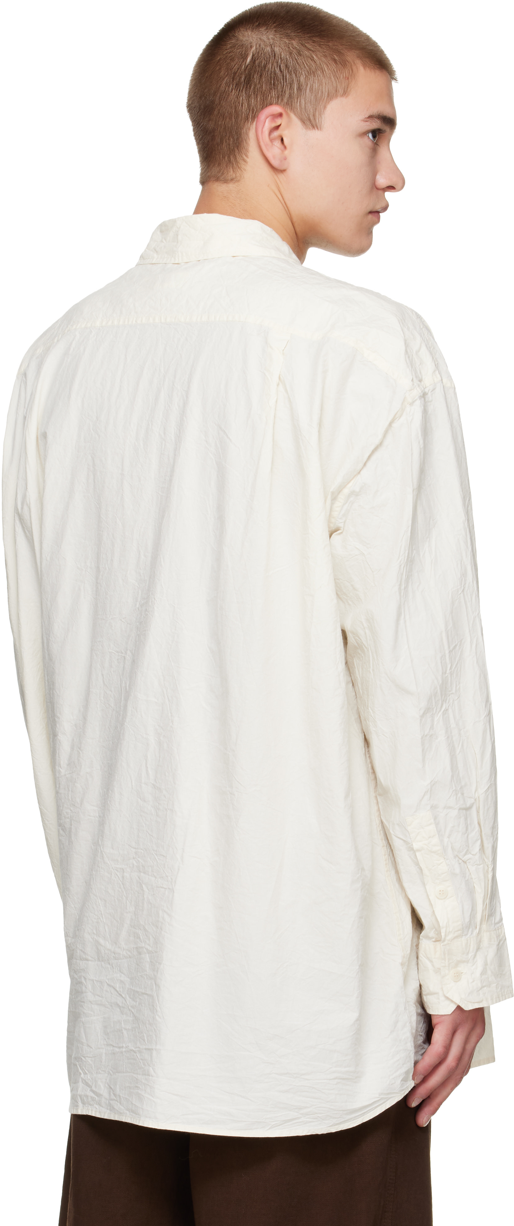 CASEY CASEY - Off-White Unfinished Hamnet Pocket Shirt