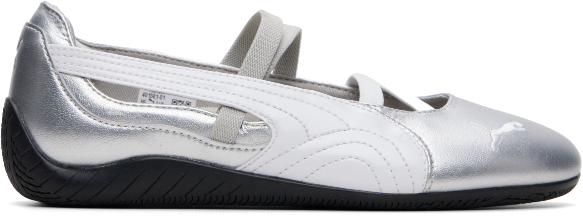 PUMA SPEEDCAT BALLET シルバー 26 PUMA: Silver Speedcat Ballet Metallic Sneakers | SSENSE