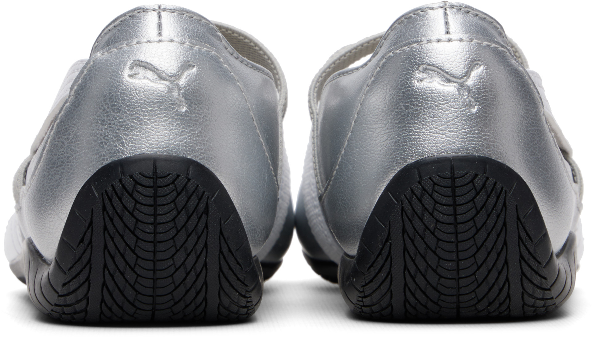 PUMA: Silver Speedcat Ballet Metallic Sneakers | SSENSE