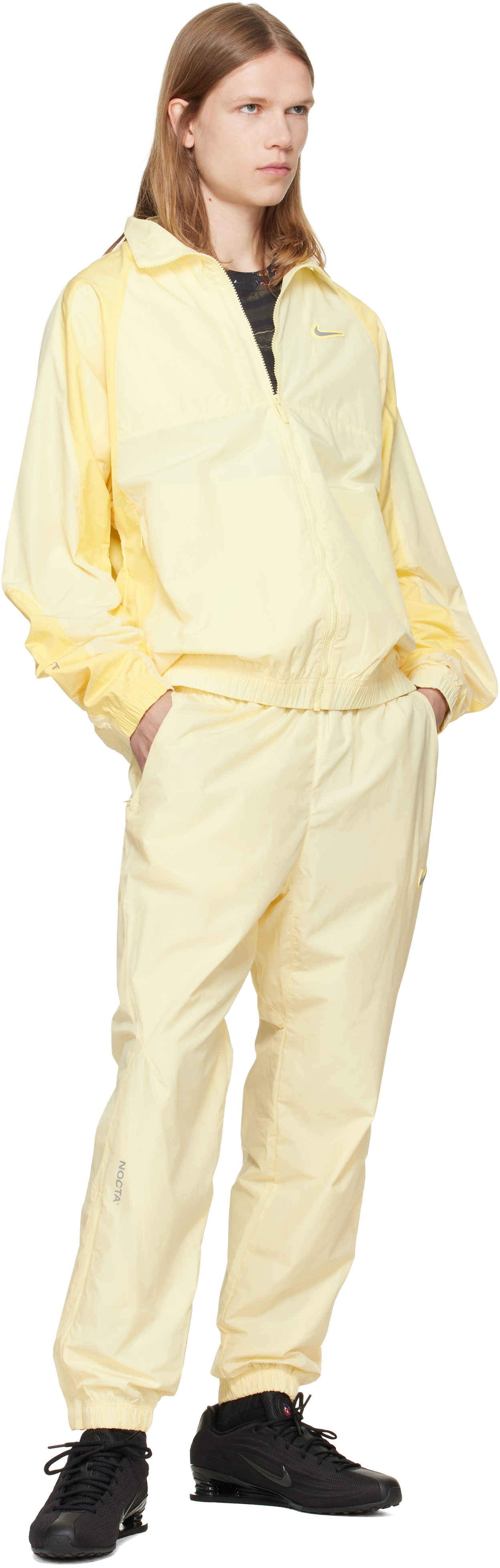 Nike NOCTA イエロー トレーニングトップ M Nike: Yellow NOCTA Edition Northstar Nylon Tracksuit Jacket