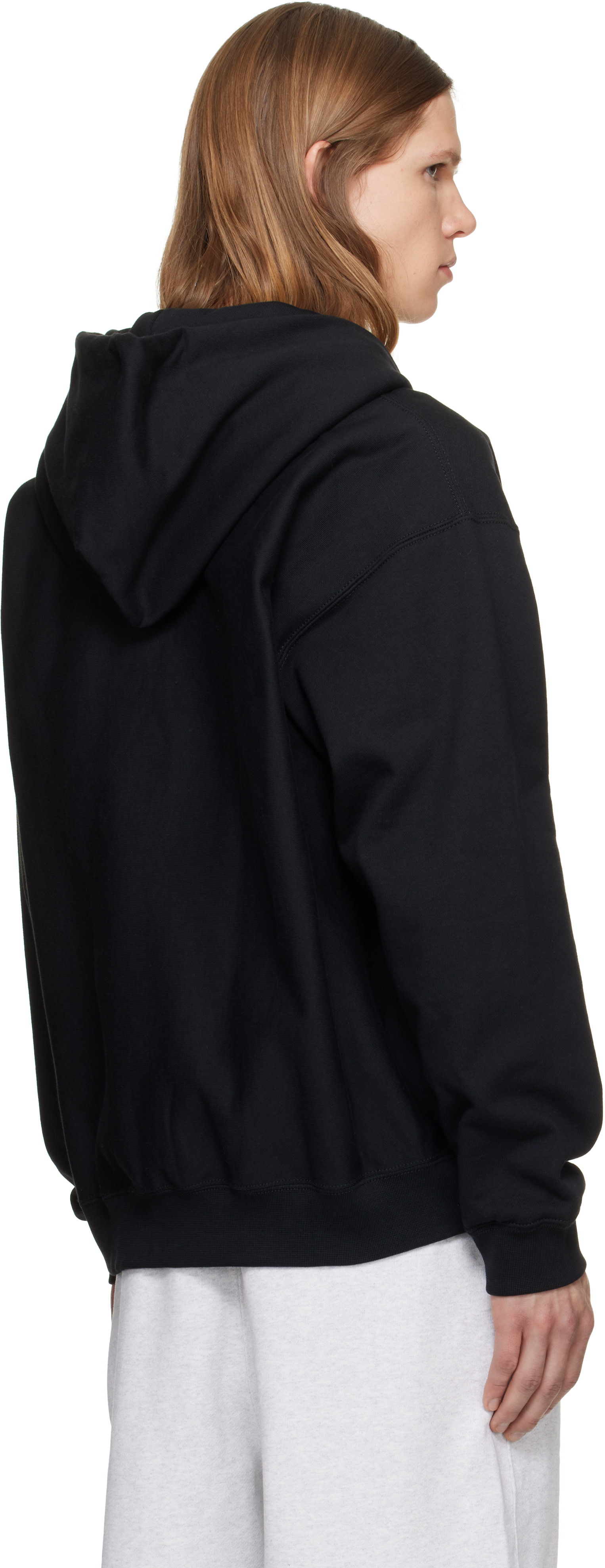 Nike - Pull à capuche noir en molleton à 'Swoosh' et à glissière
