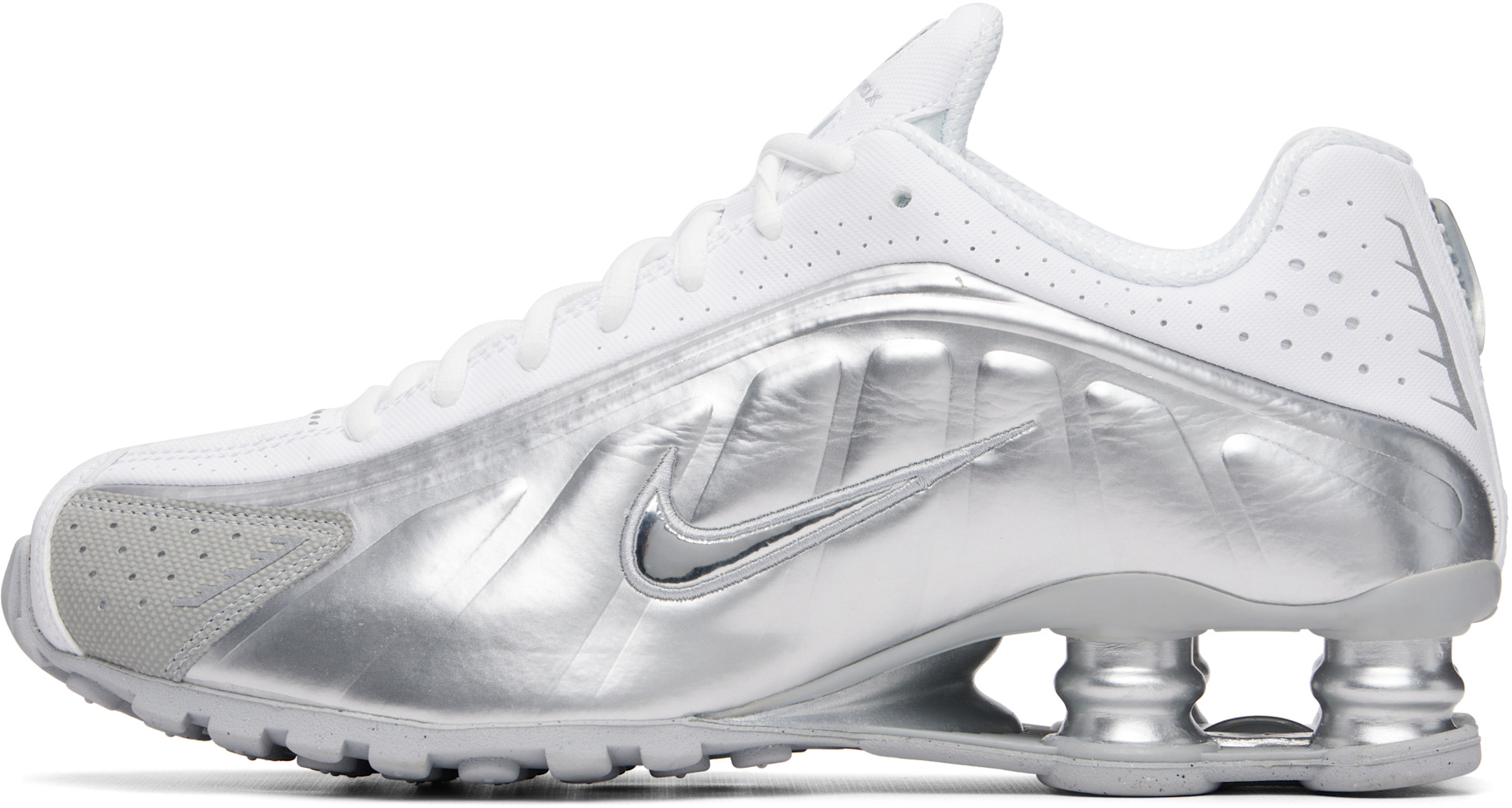 Nike - White & Silver Shox R4 SE Sneakers