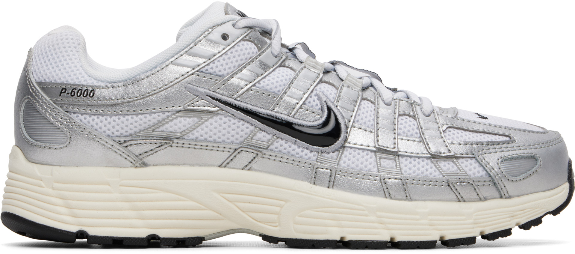 Nike - White & Silver P-6000 Sneakers