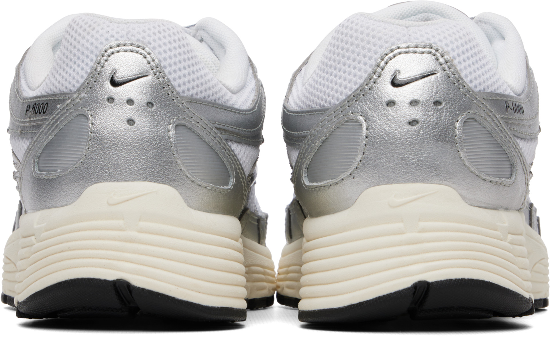 Nike - White & Silver P-6000 Sneakers