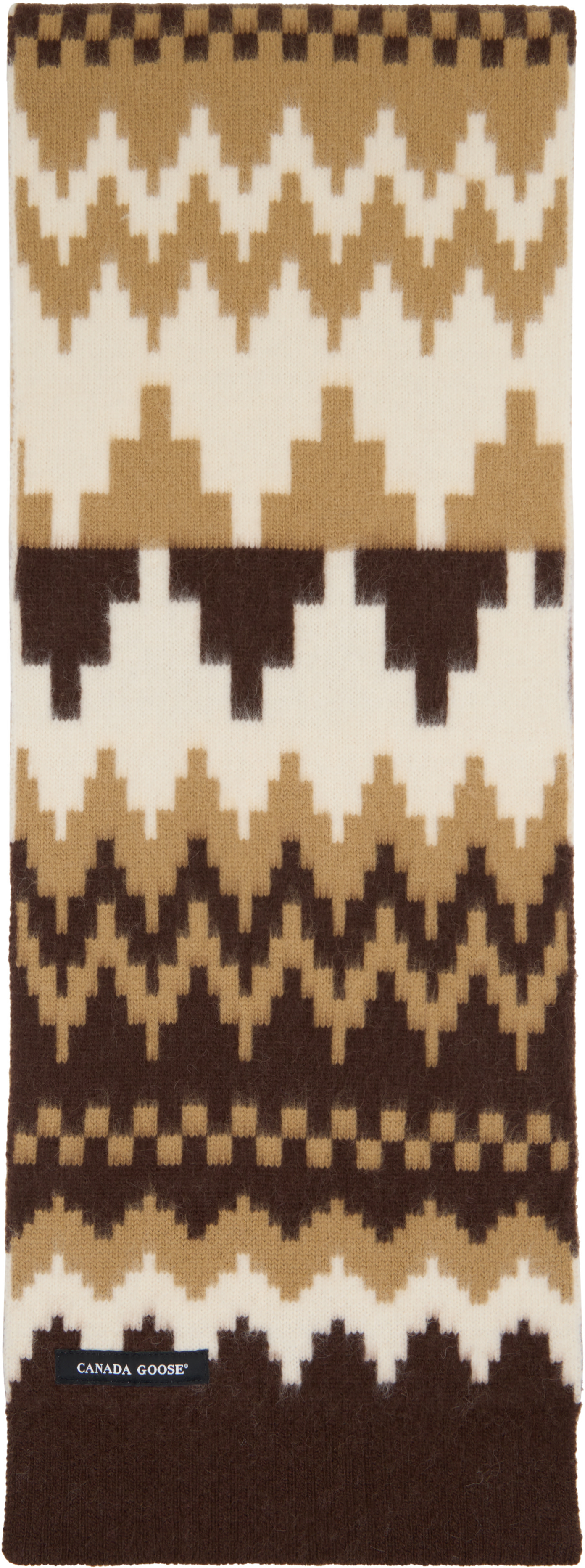 Canada Goose - Écharpe beige en Fair Isle