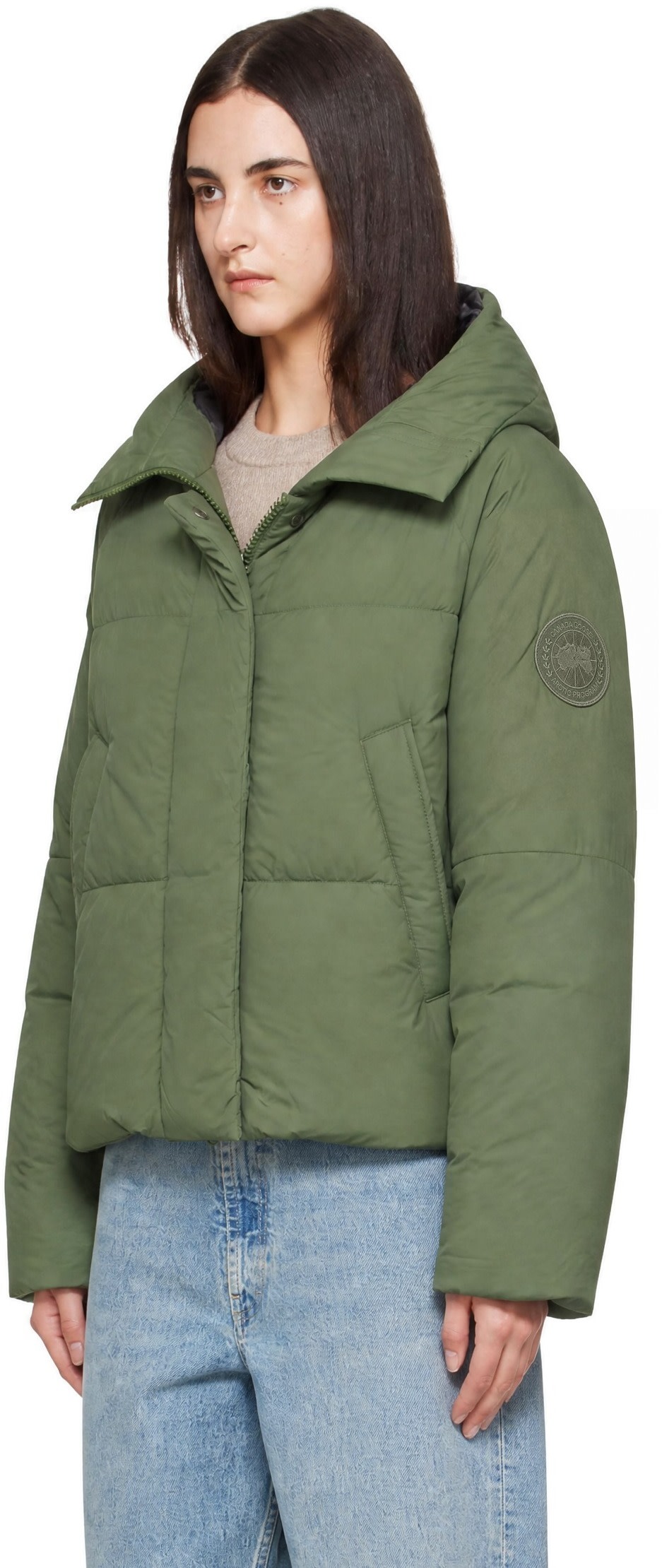 Canada Goose - 카키 칠리왁 패딩 다운 재킷