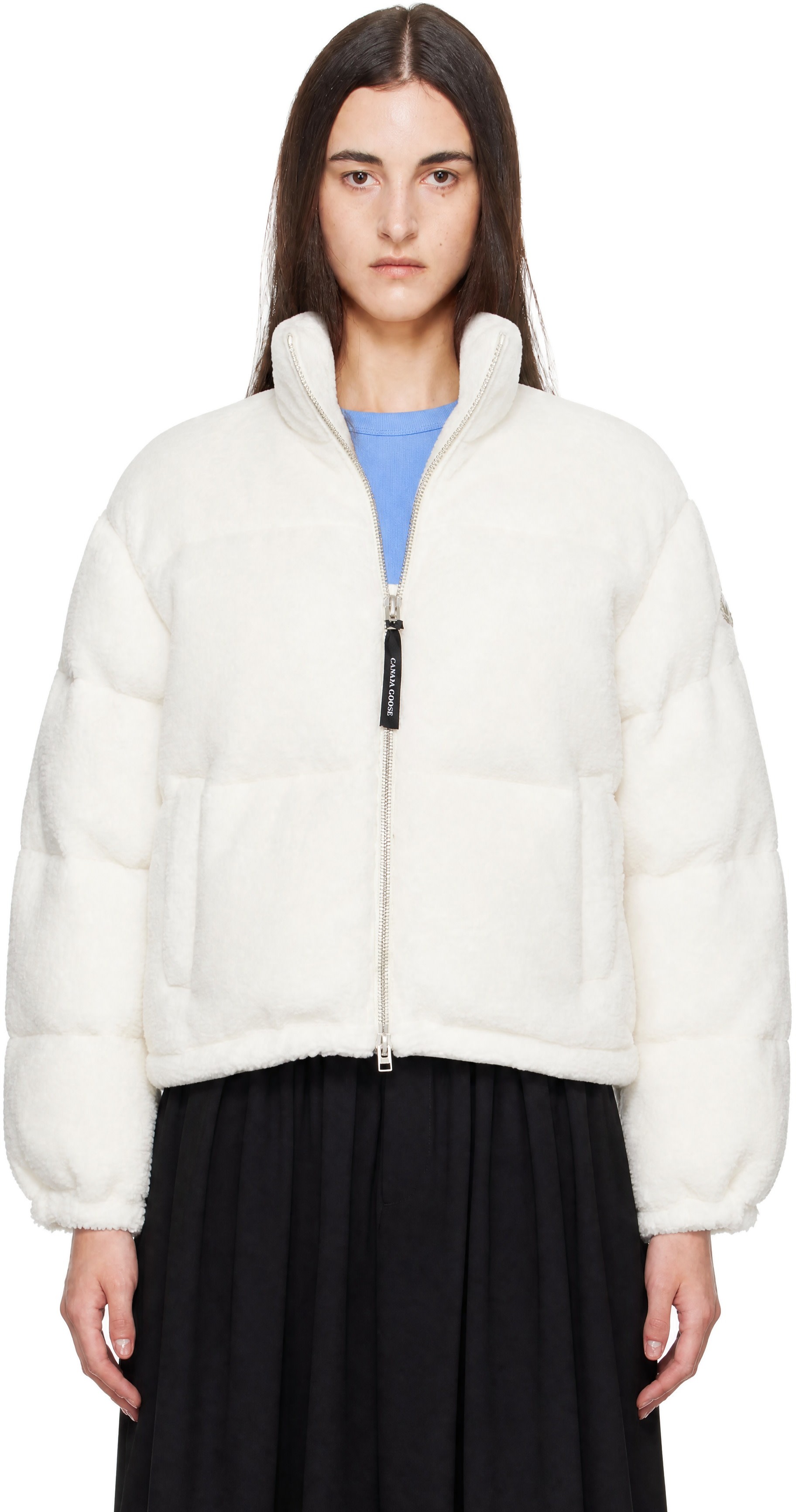 Canada Goose - 오프 화이트 팰런 플리스 패딩 다운 재킷