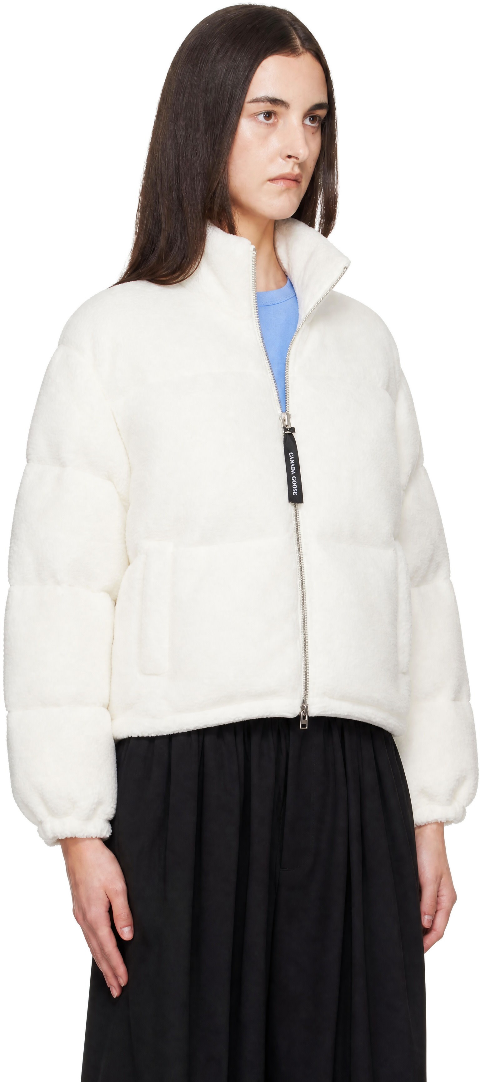 Canada Goose - 오프 화이트 팰런 플리스 패딩 다운 재킷