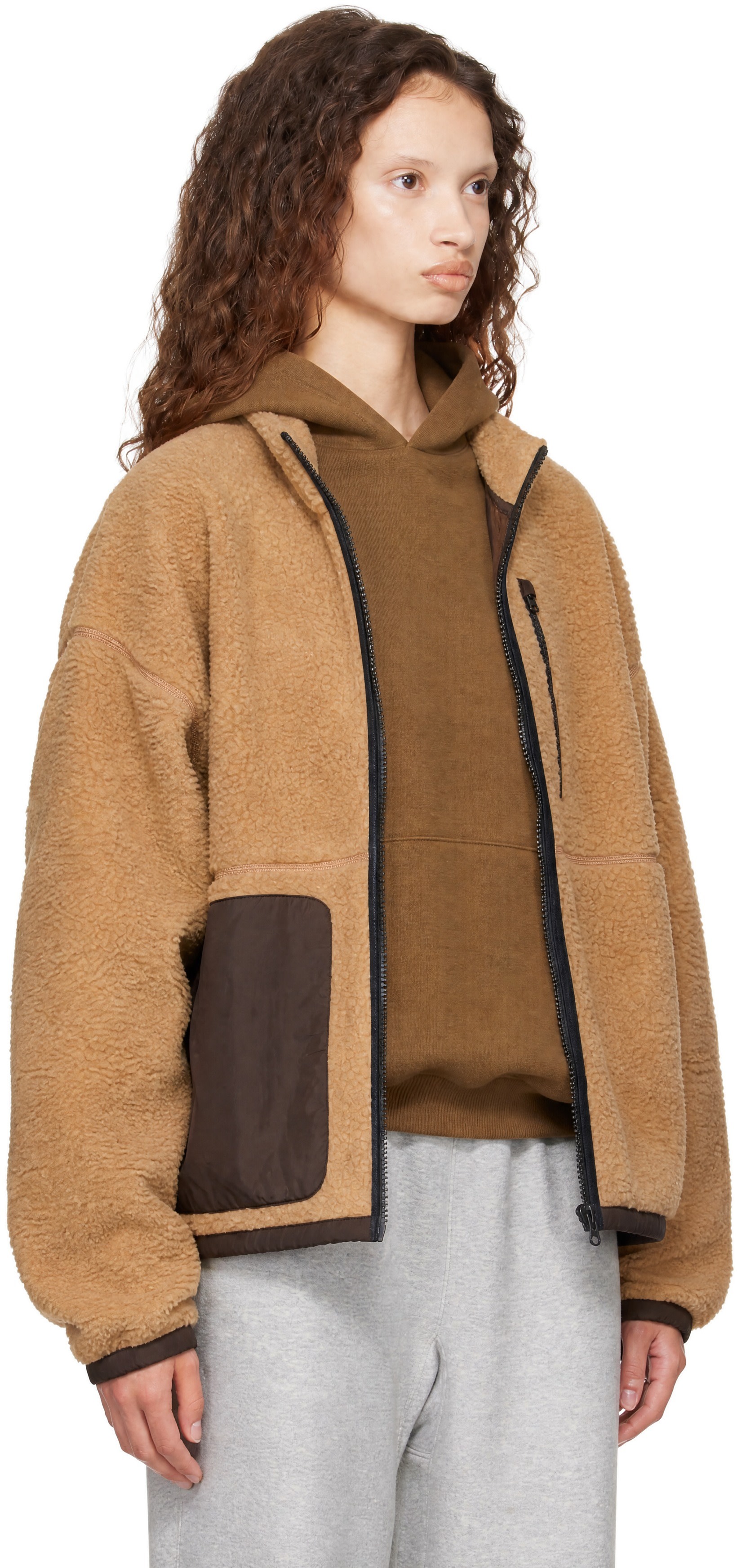 Canada Goose - Blouson Simcoe beige en molleton à glissière