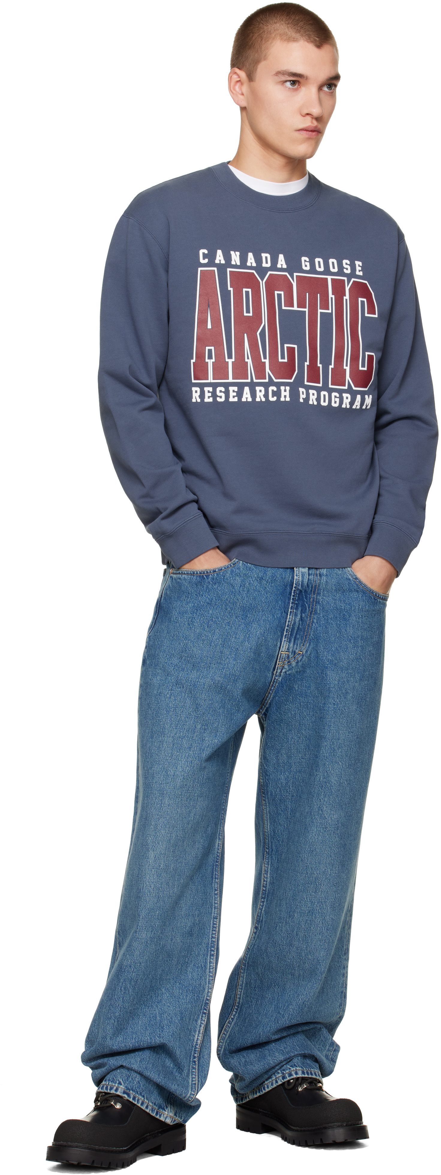 Canada Goose - Pull molletonné Loon bleu à logo