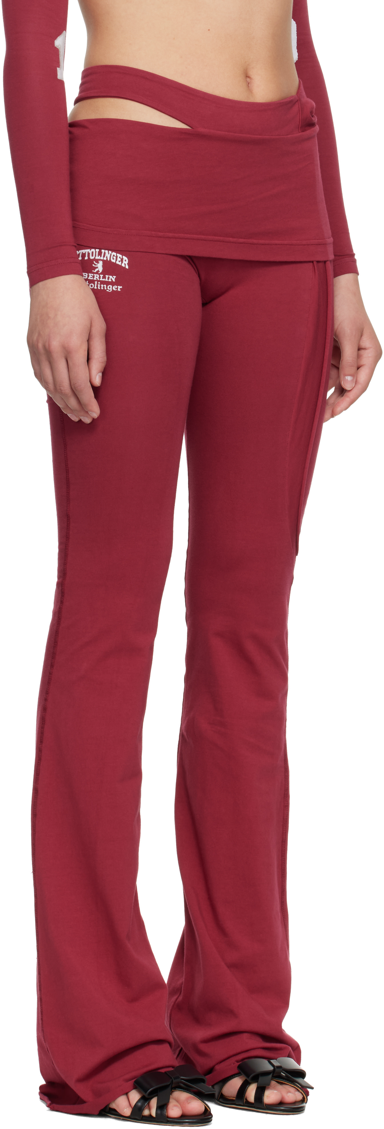 Ottolinger - Legging rouge à logo et à taille repliée