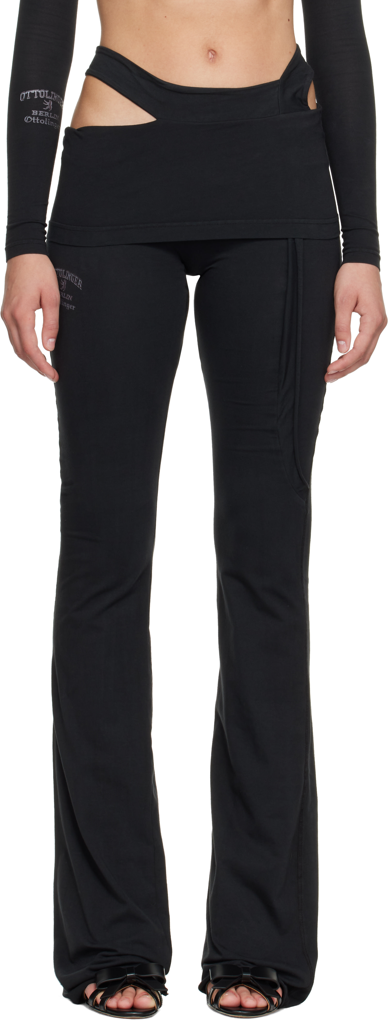Ottolinger - Legging noir à logo et à taille repliée