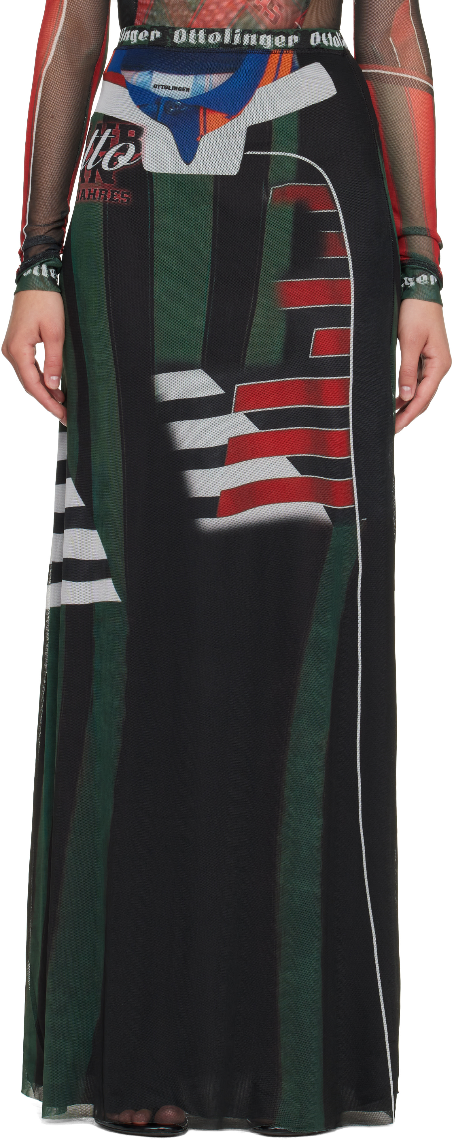 Ottolinger - Multicolor Mesh Maxi Skirt
