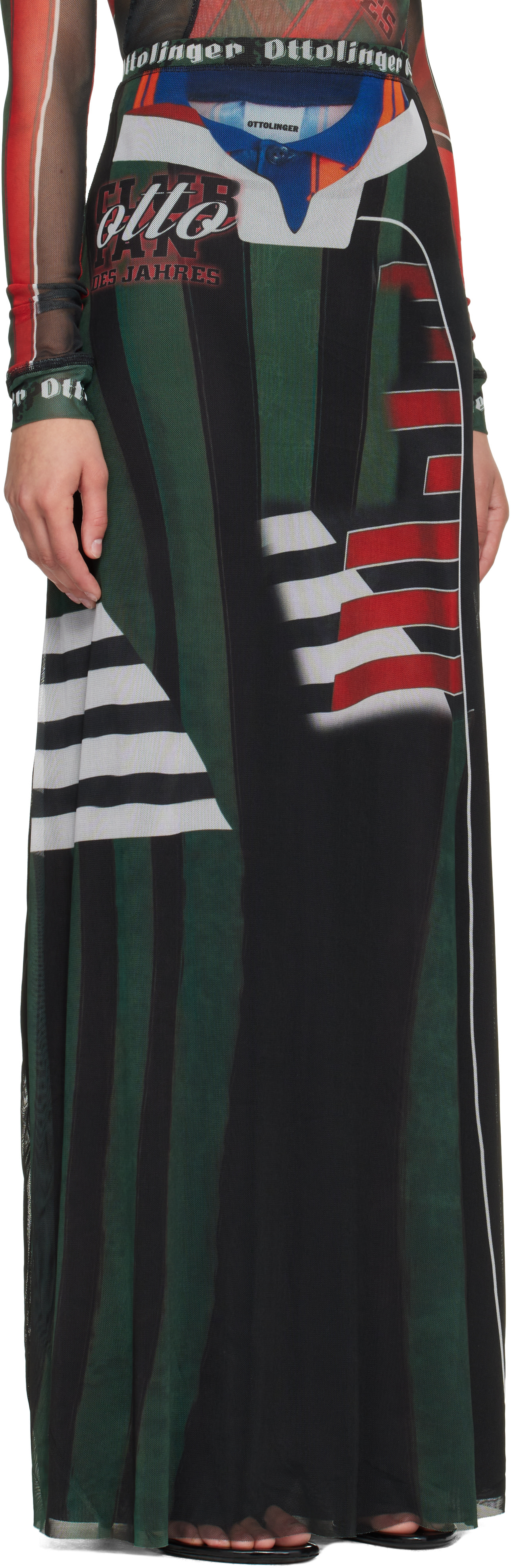 Ottolinger - Multicolor Mesh Maxi Skirt
