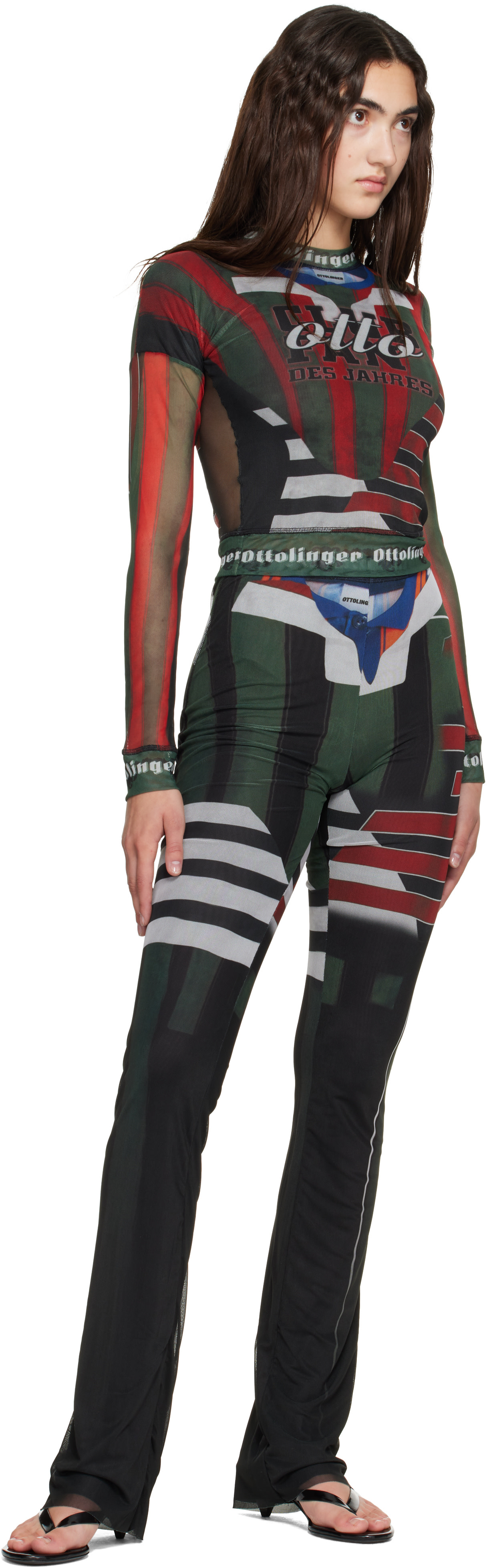 Ottolinger - マルチカラー メッシュ 長袖トップス