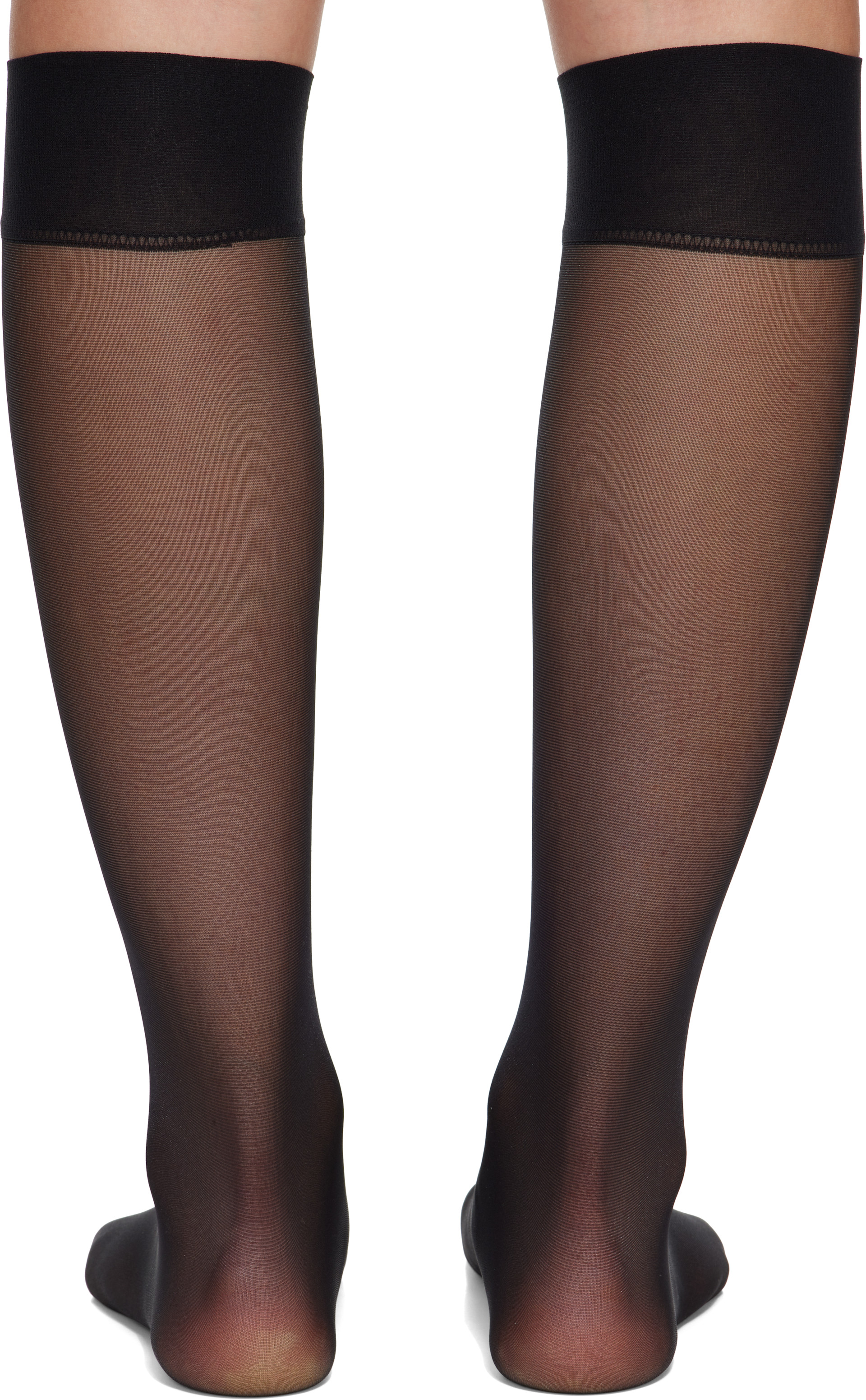 Wolford: Black Satin Touch 20 Knee-High Socks | SSENSE