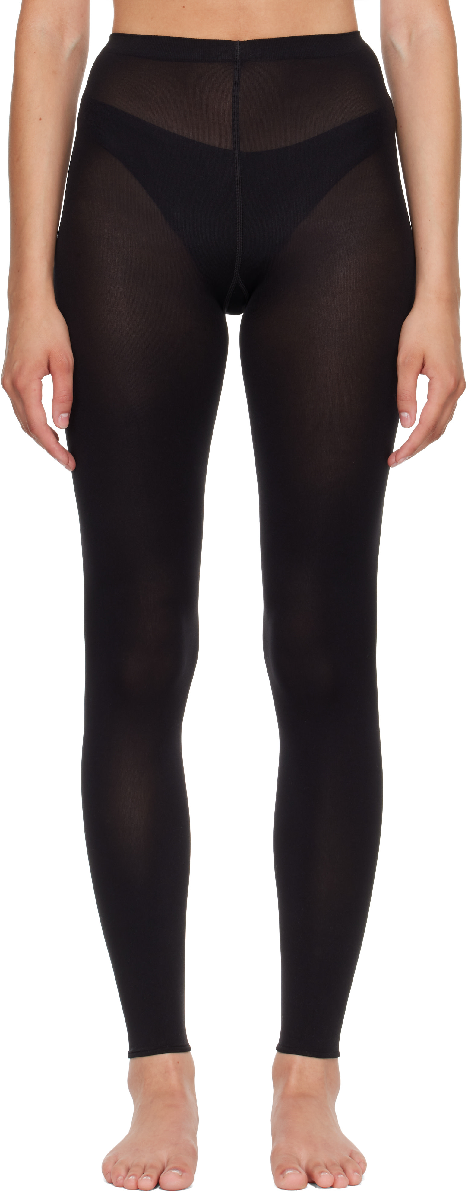 Wolford ウォルフォード ハイウエストレギンス Mサイズ D Wolford: ブラック Velvet 66 レギンス | SSENSE 日本