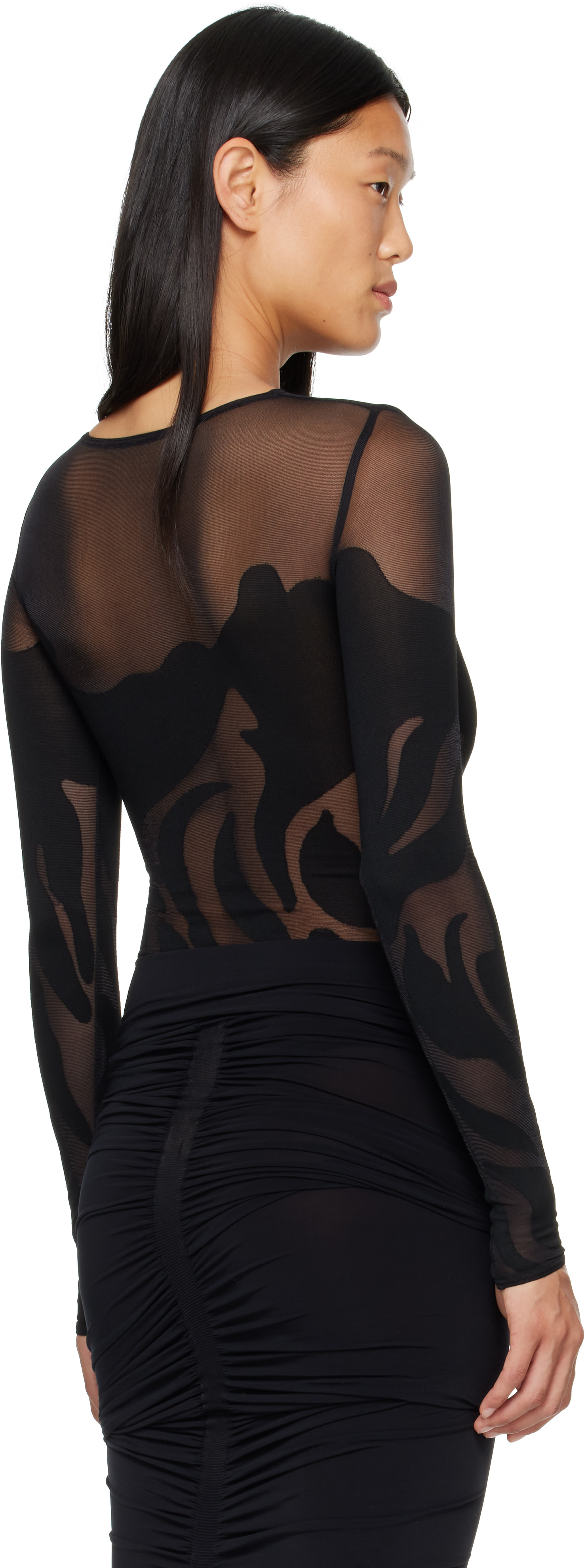 Wolford - Black Rose Shadow String Bodysuit