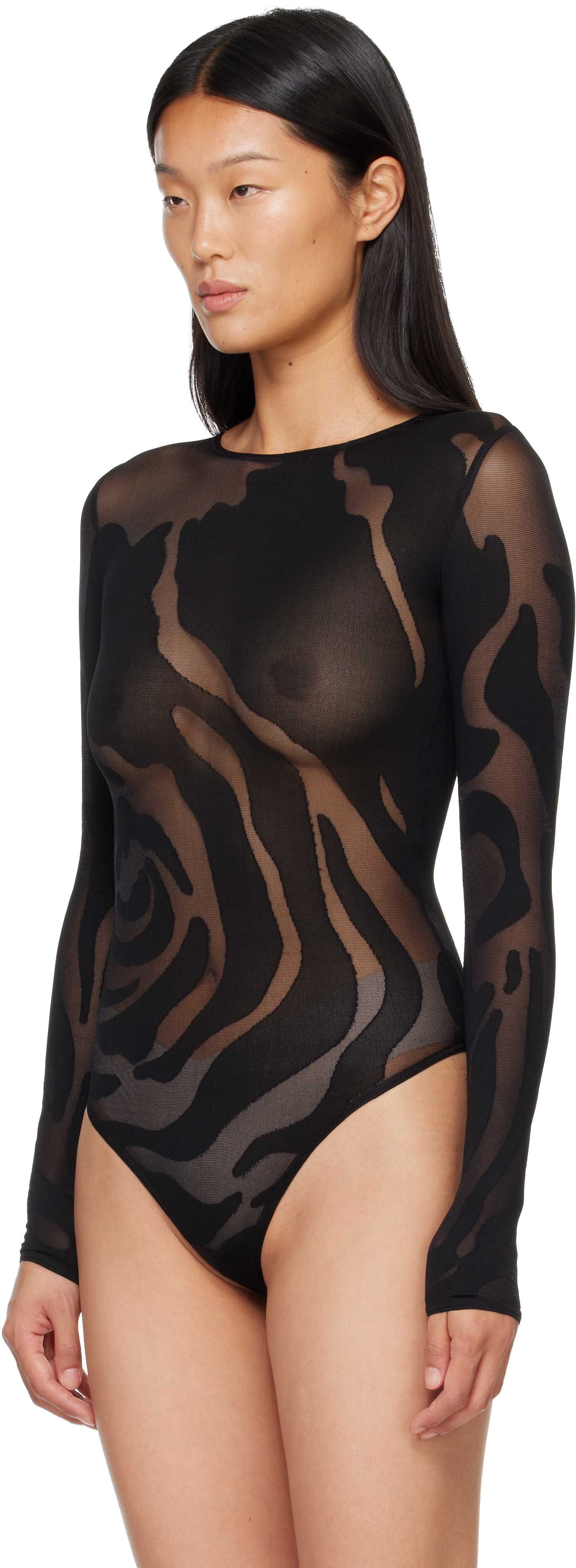 Wolford - Black Rose Shadow String Bodysuit