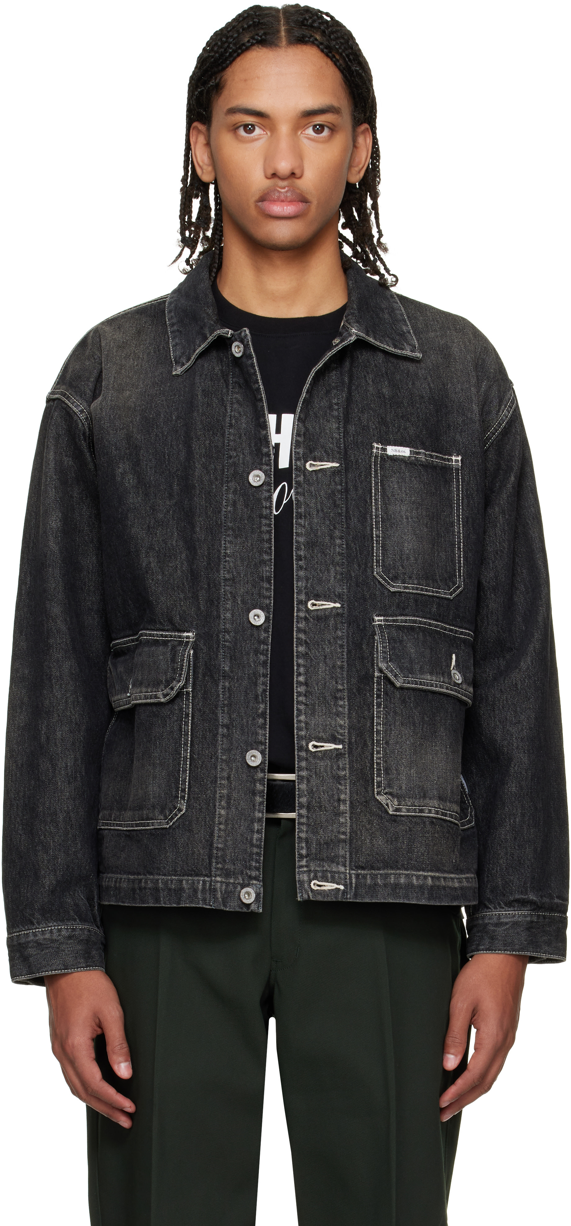 Neighborhood - Black Washed Denim Engineer Jacket