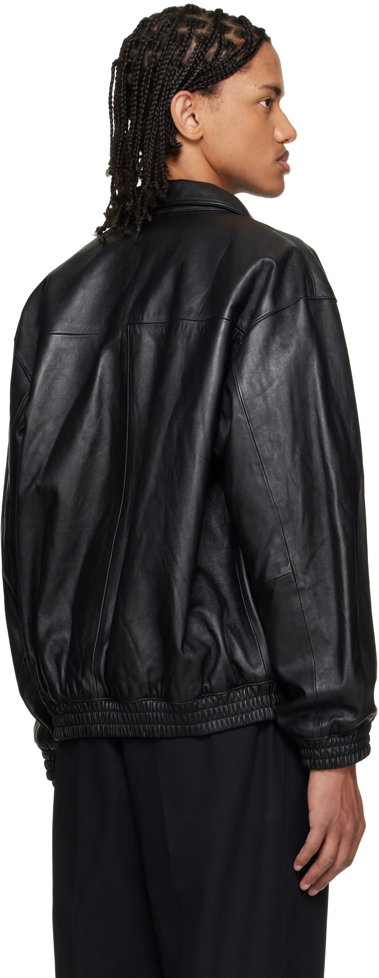Neighborhood - Black Leather Dad Jacket