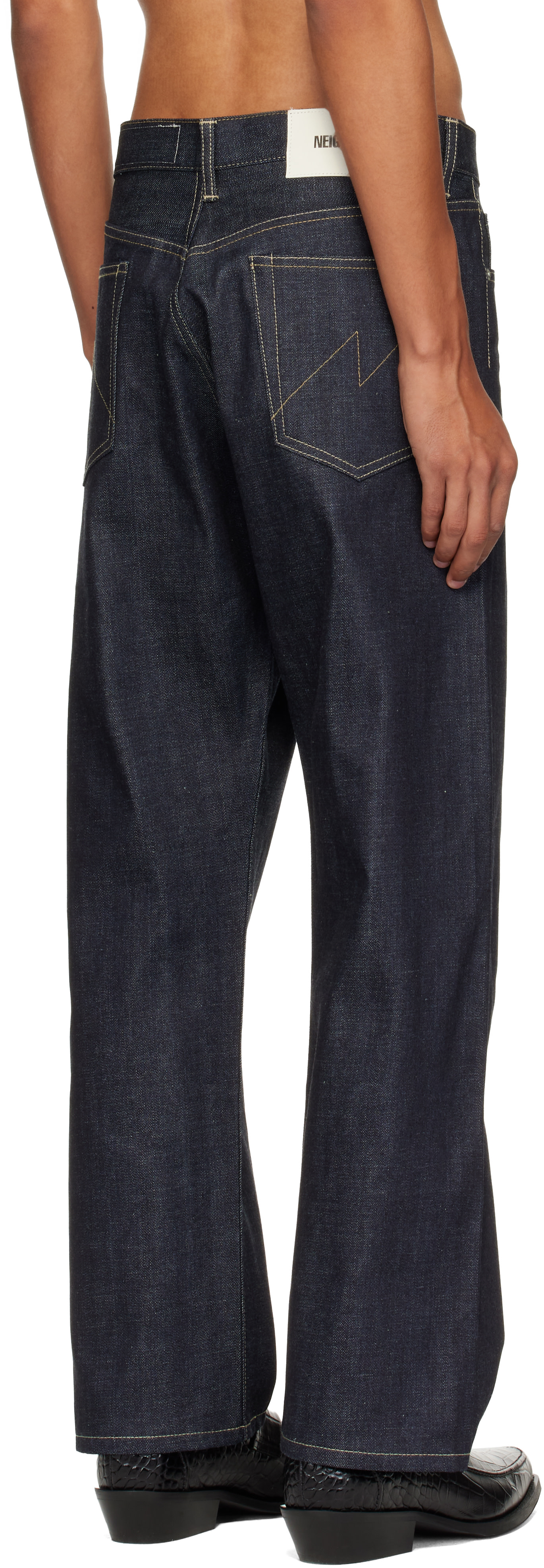 Neighborhood: ネイビー Rigid Denim Full Cut ジーンズ | SSENSE 日本