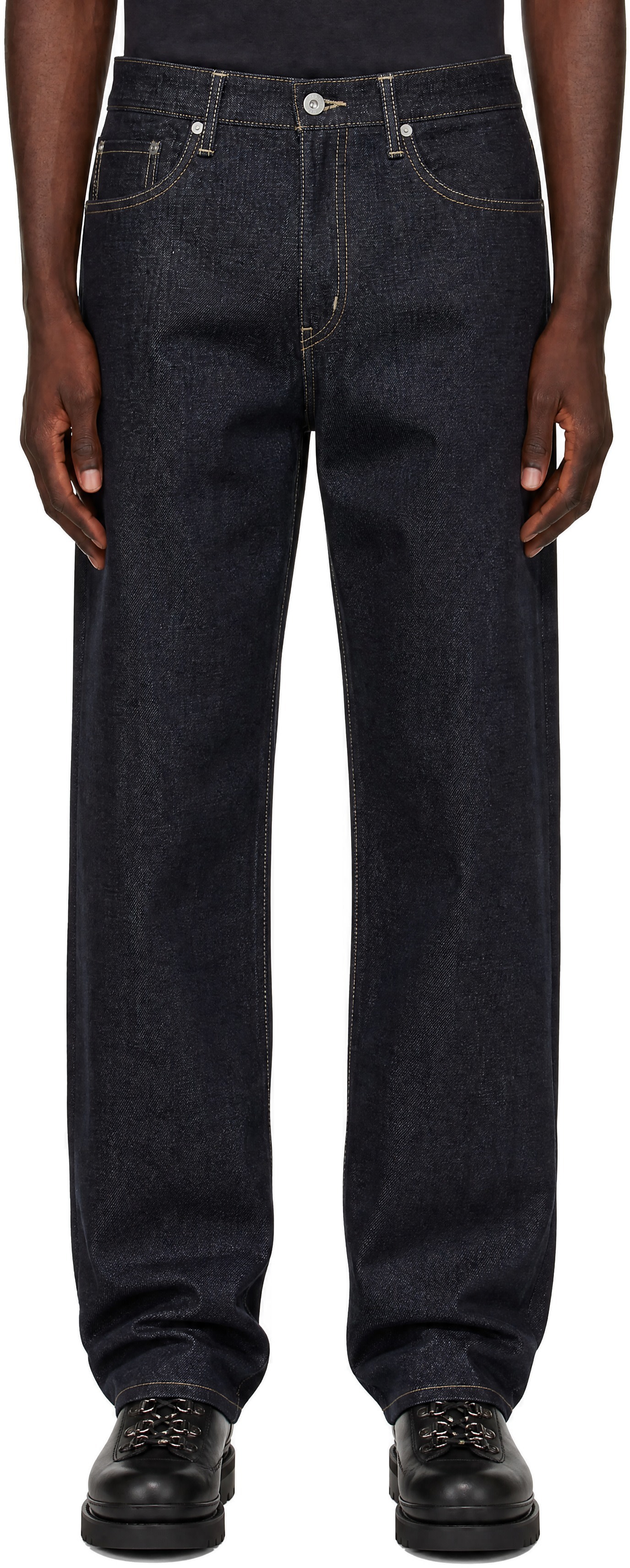Neighborhood: ブルー Rigid Denim DP Mid ジーンズ | SSENSE 日本