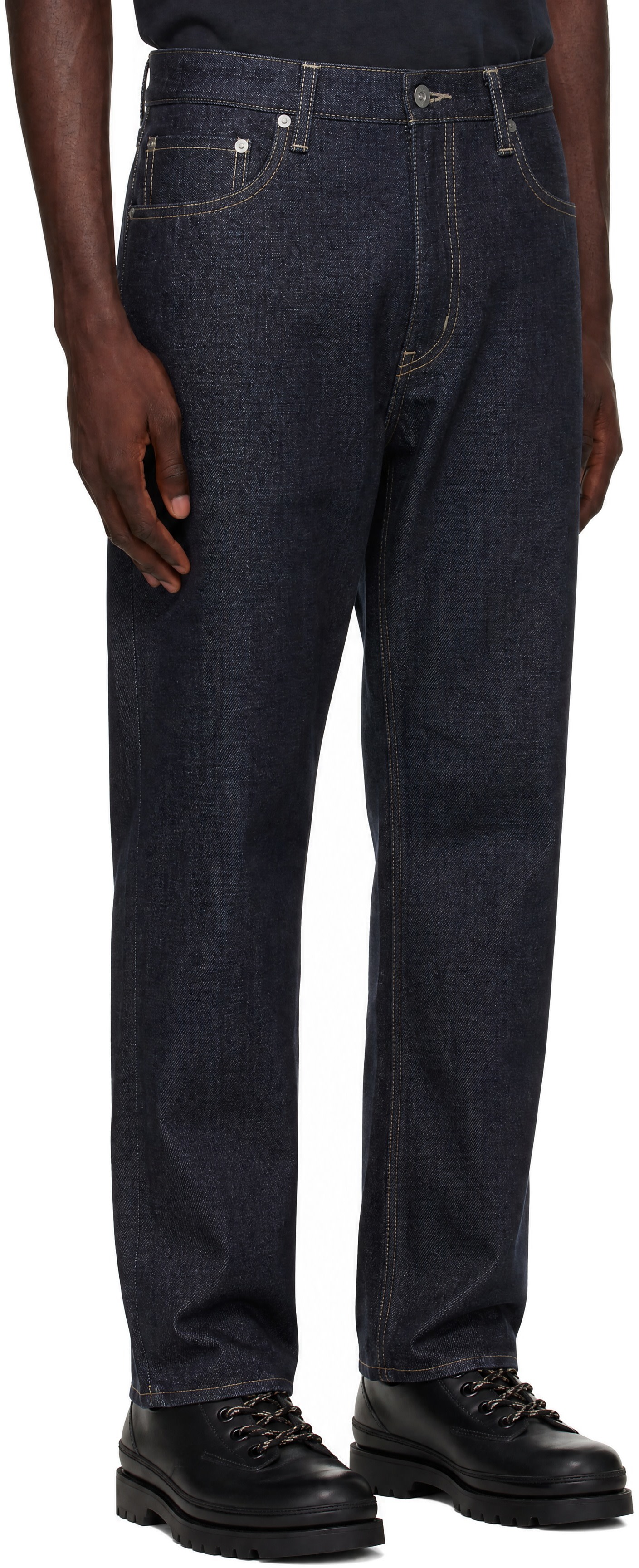 Neighborhood: Blue Rigid Denim DP Mid Jeans | SSENSE Canada