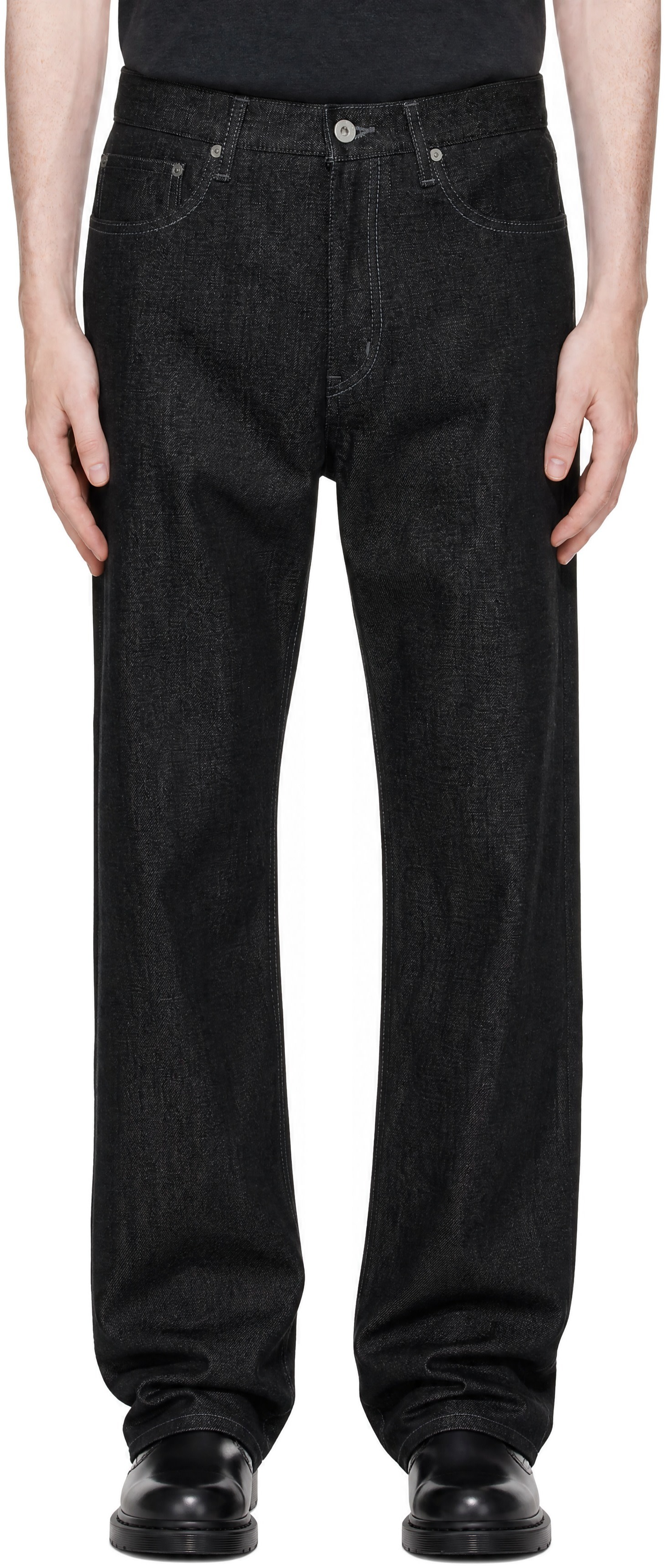 Neighborhood: Black Rigid Denim DP Mid Jeans | SSENSE Canada
