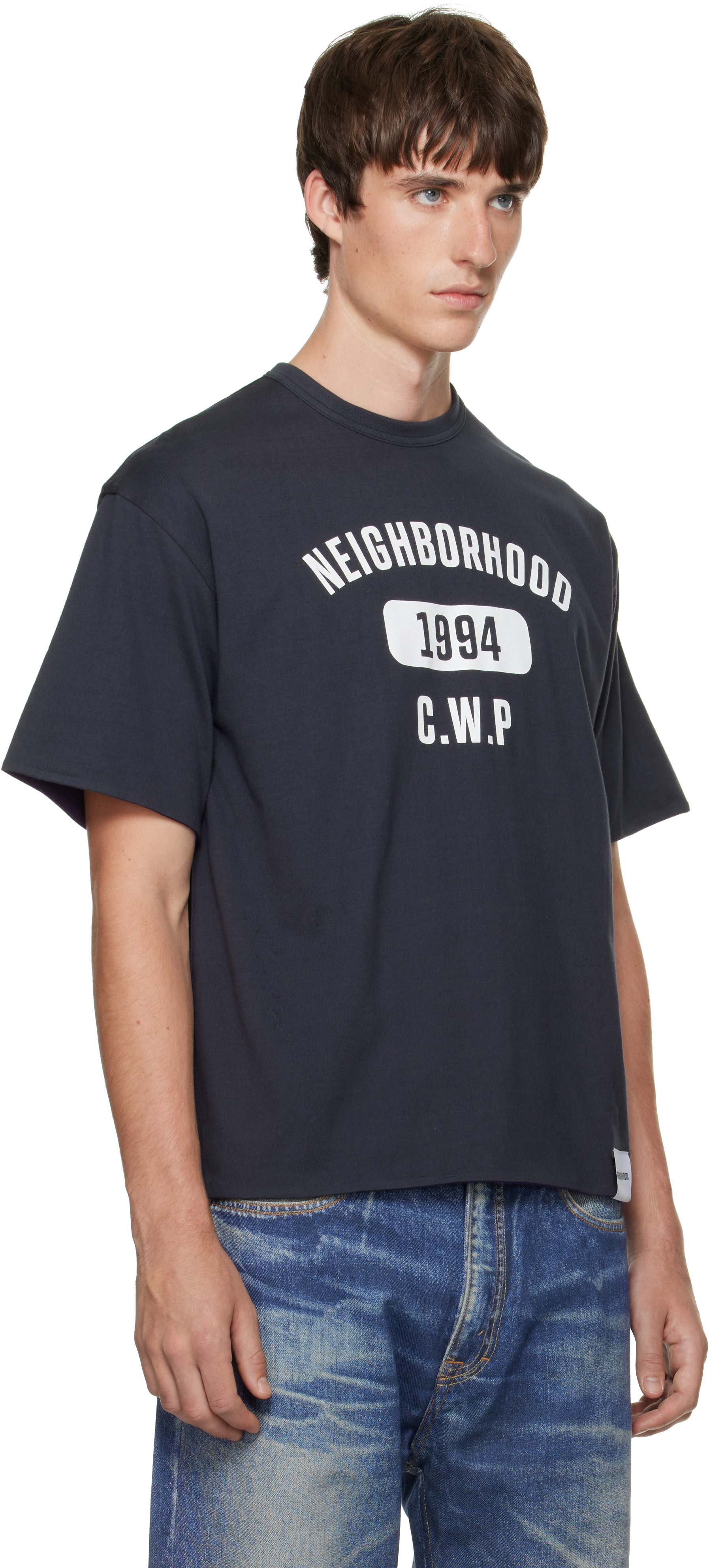 NEIGHBORHOOD　半袖　Tシャツ Neighborhood: ブラック＆パープル リバーシブル 半袖Tシャツ | SSENSE