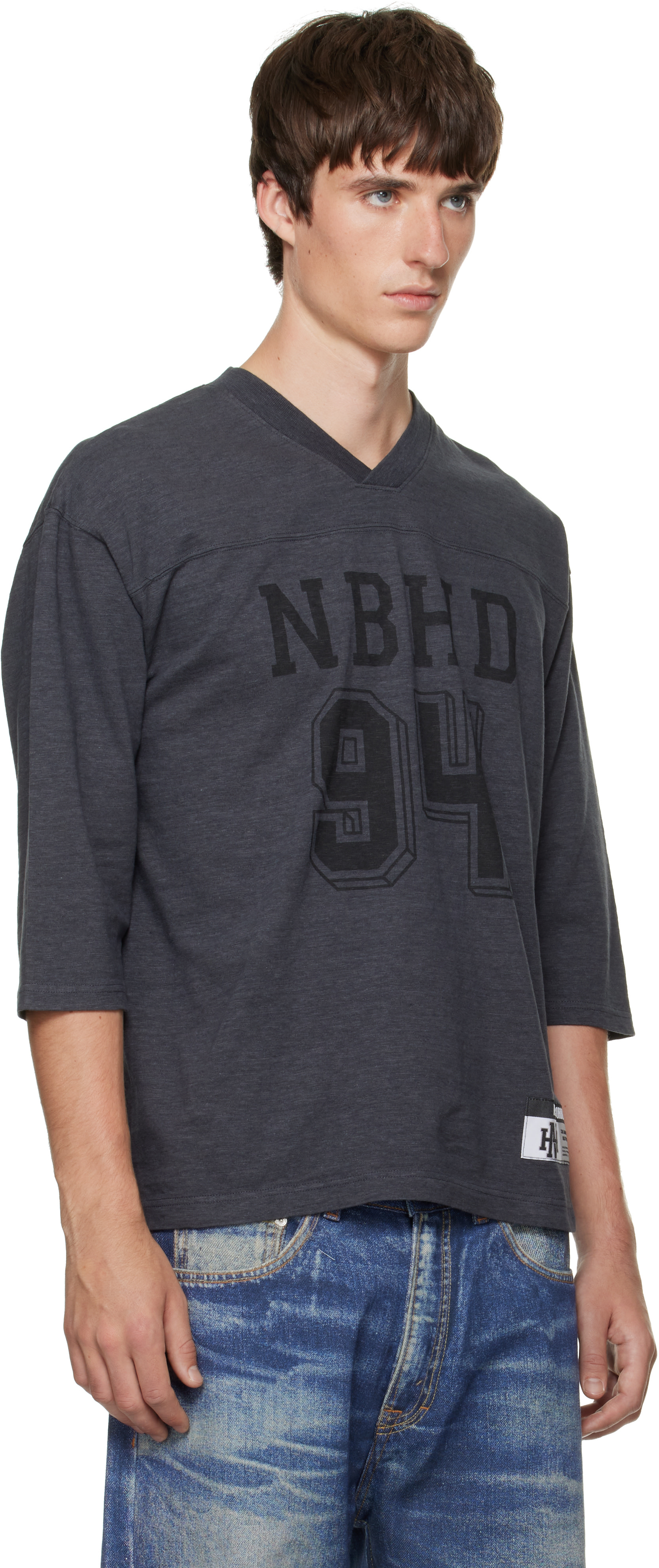 Neighborhood: Gray Football T-shirt | SSENSE Canada