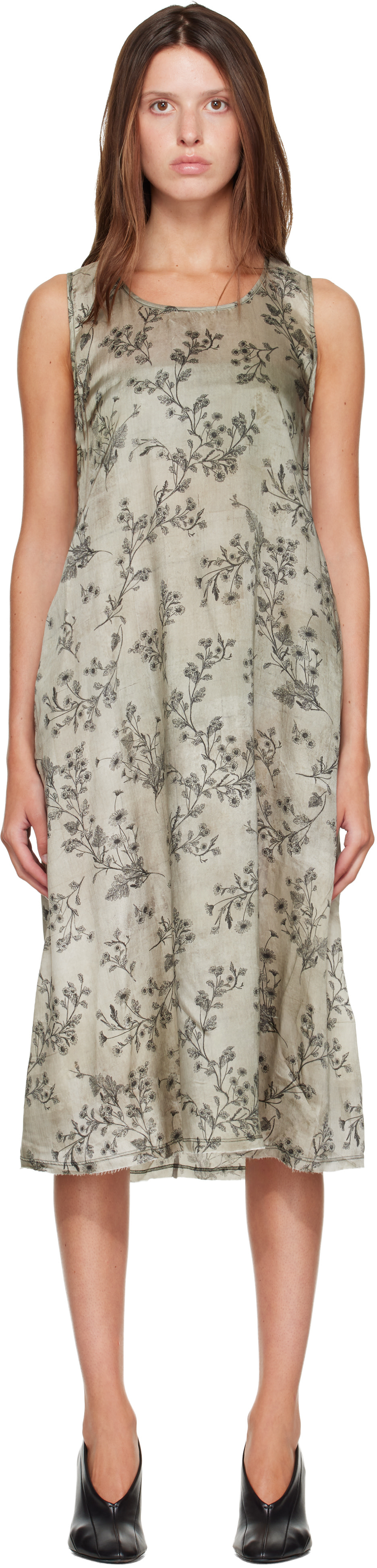 R13 - Robe midi sans manches verte