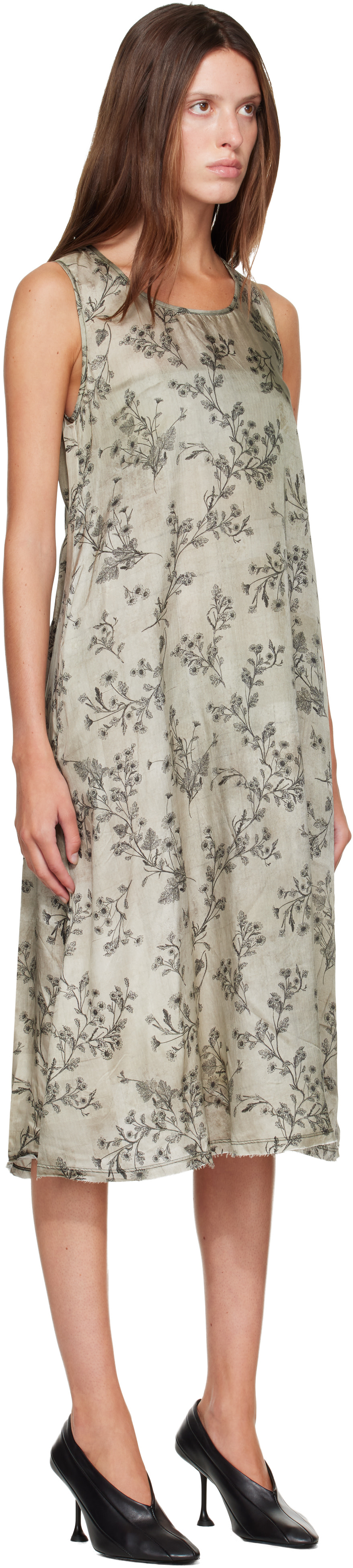R13 - Robe midi sans manches verte