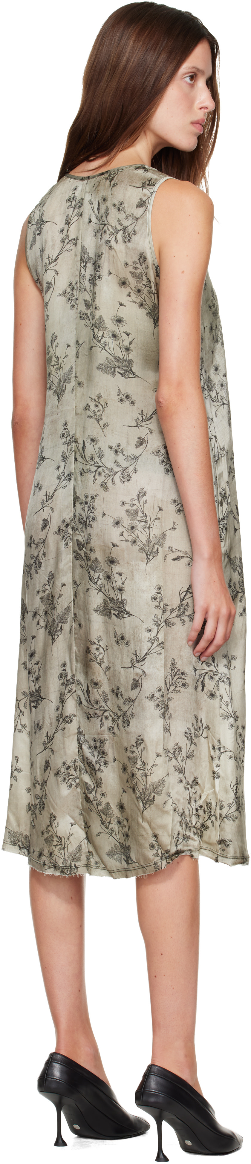 R13 - Robe midi sans manches verte