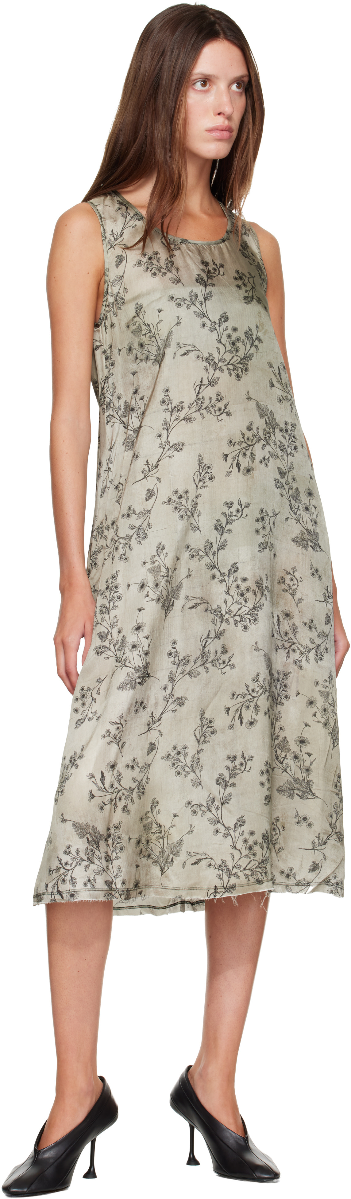 R13 - Robe midi sans manches verte