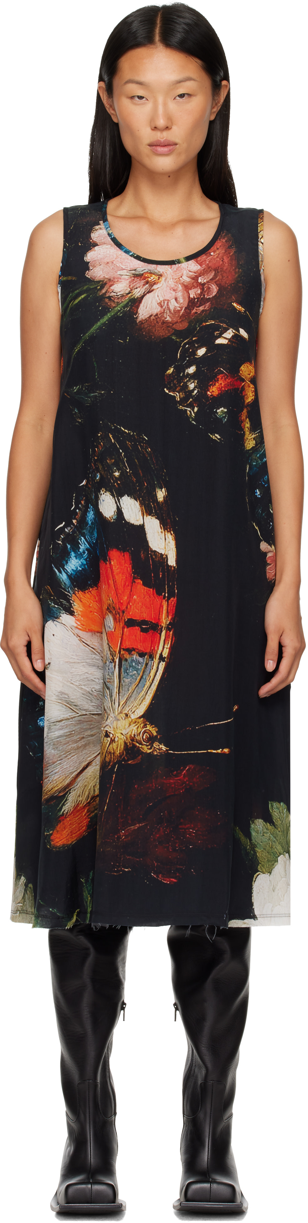 R13 - Robe midi sans manches noire