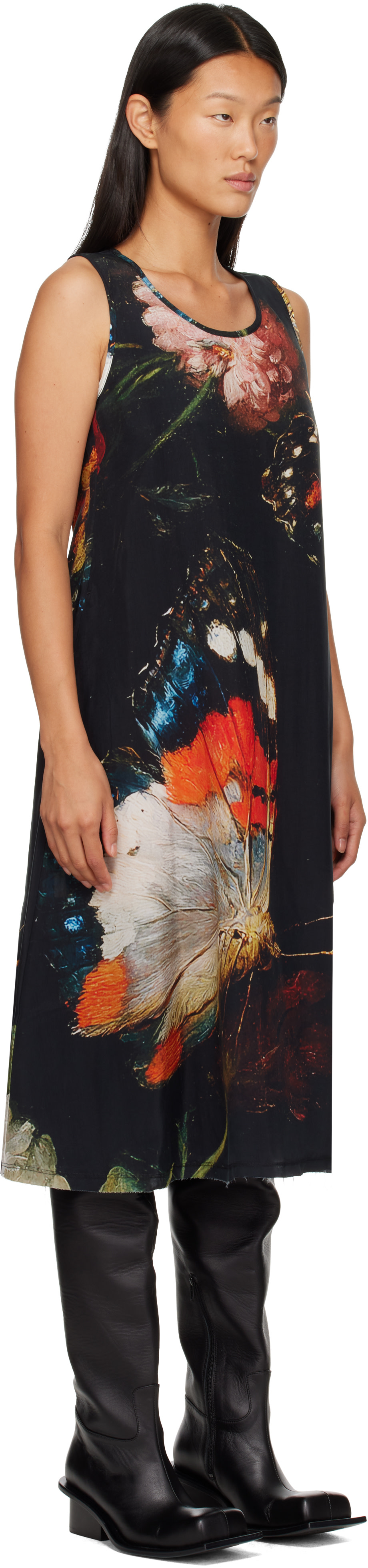 R13 - Robe midi sans manches noire