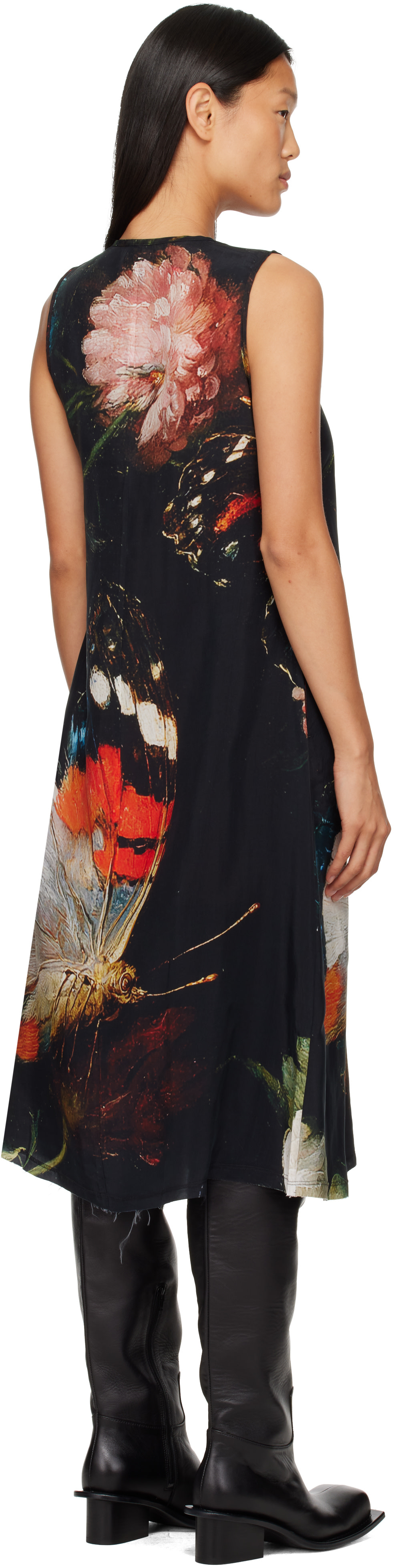 R13 - Robe midi sans manches noire