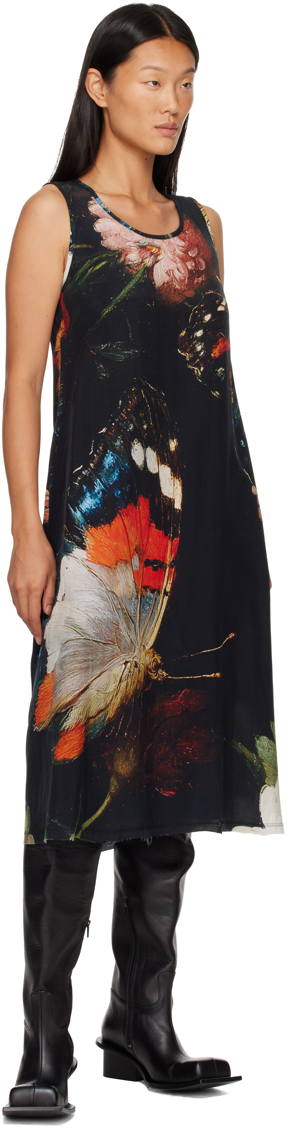 R13 - Robe midi sans manches noire