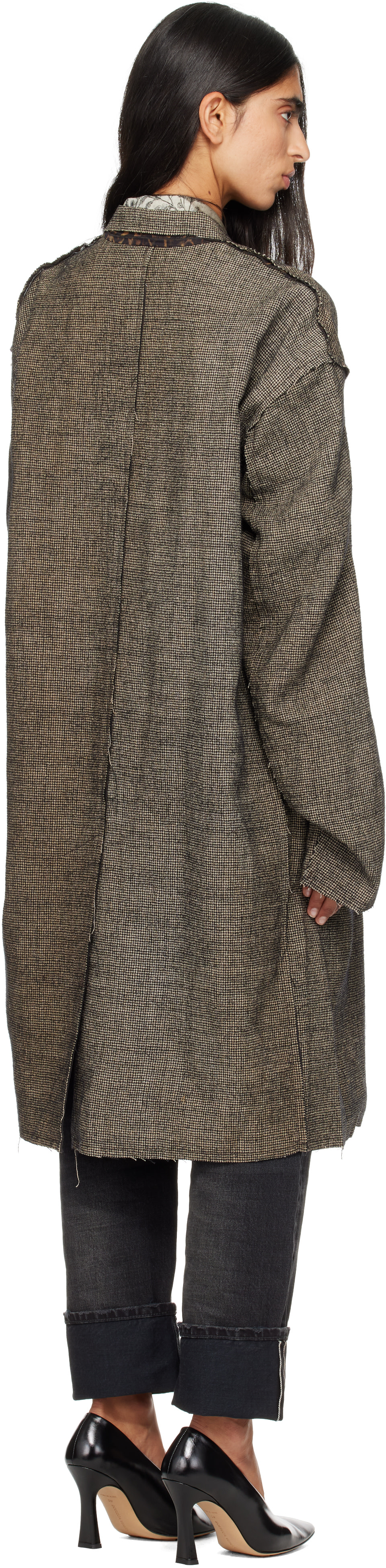 R13 - Gray Double Layer Raw Cut Reversible Coat