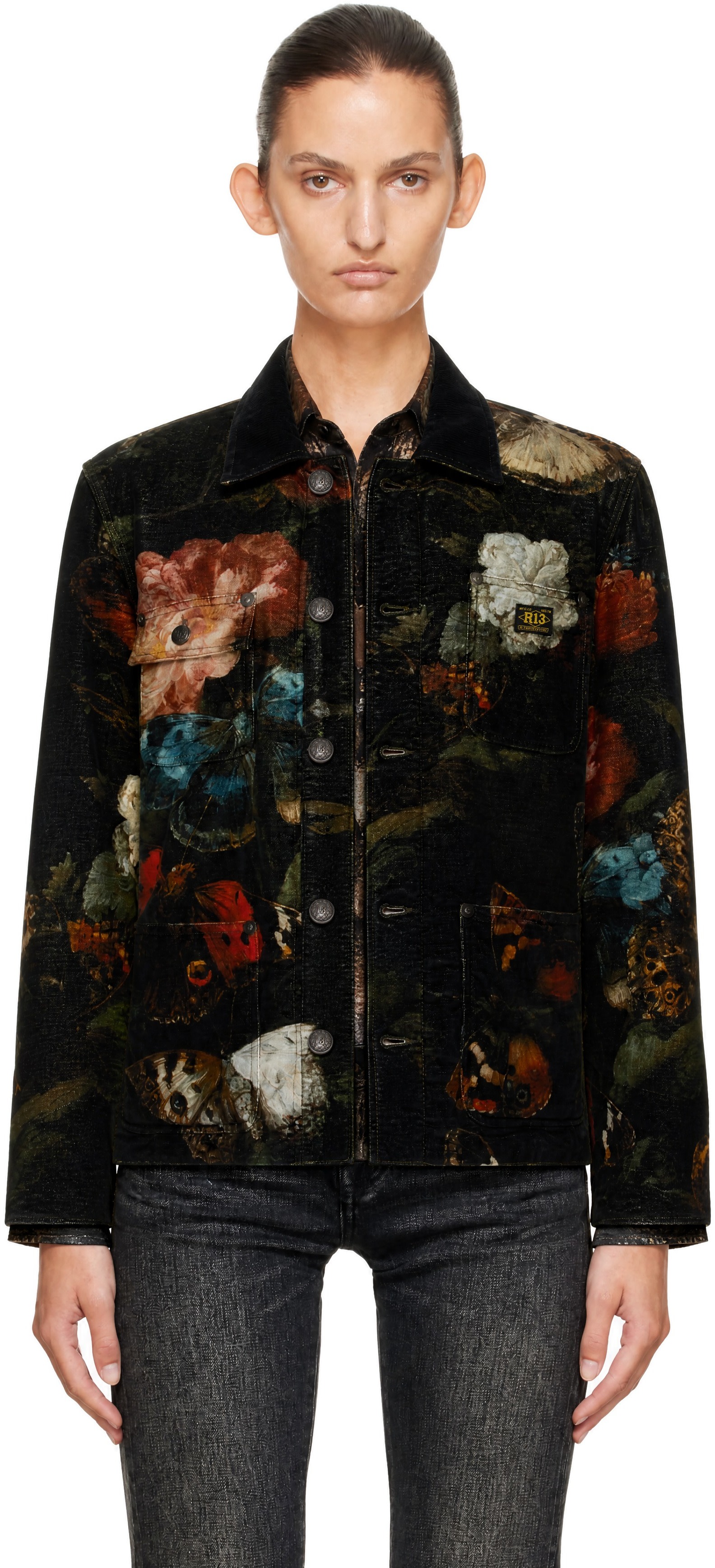 R13 - Black Relaxed Chore Jacket
