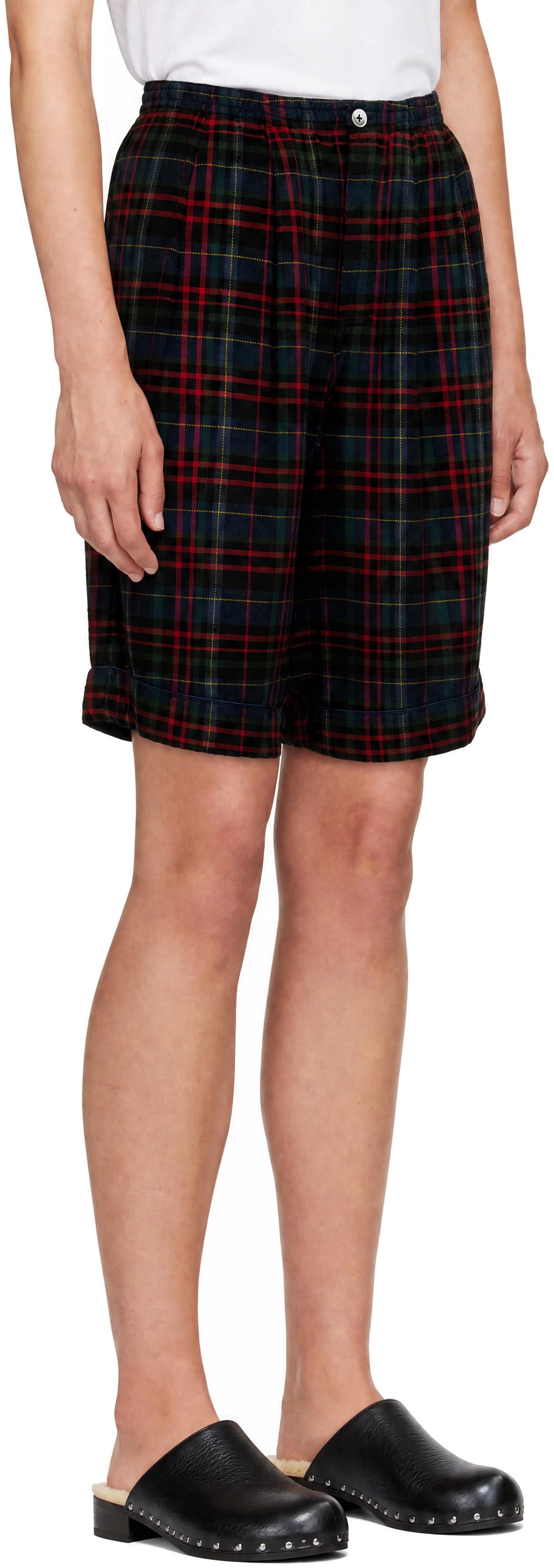 R13: Navy Jumbo Pyjama Shorts | SSENSE