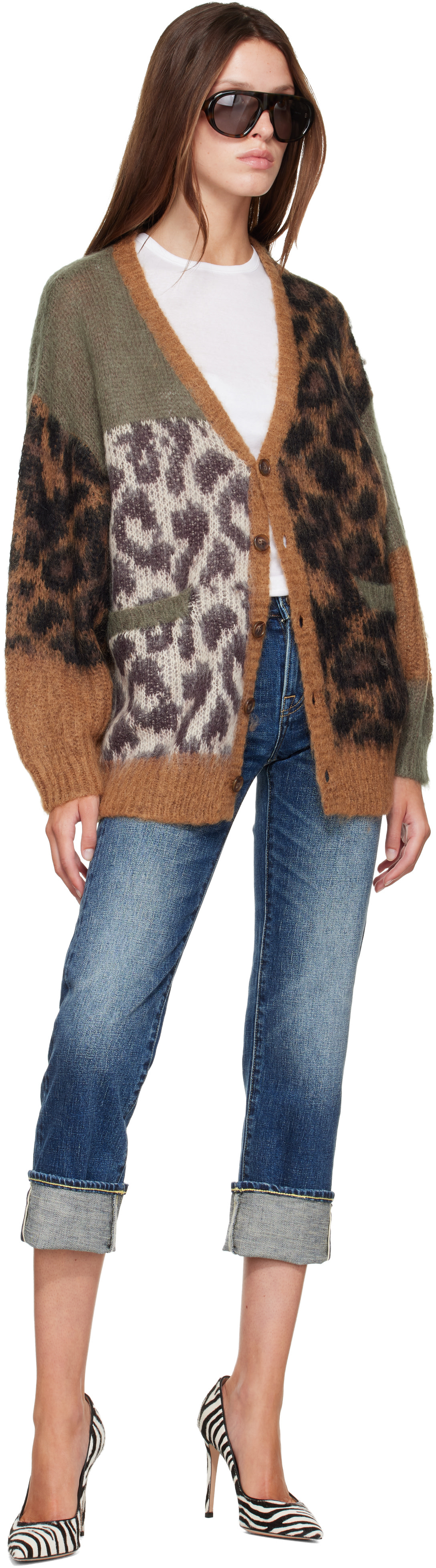 R13: Multicolor Oversized Cardigan | SSENSE