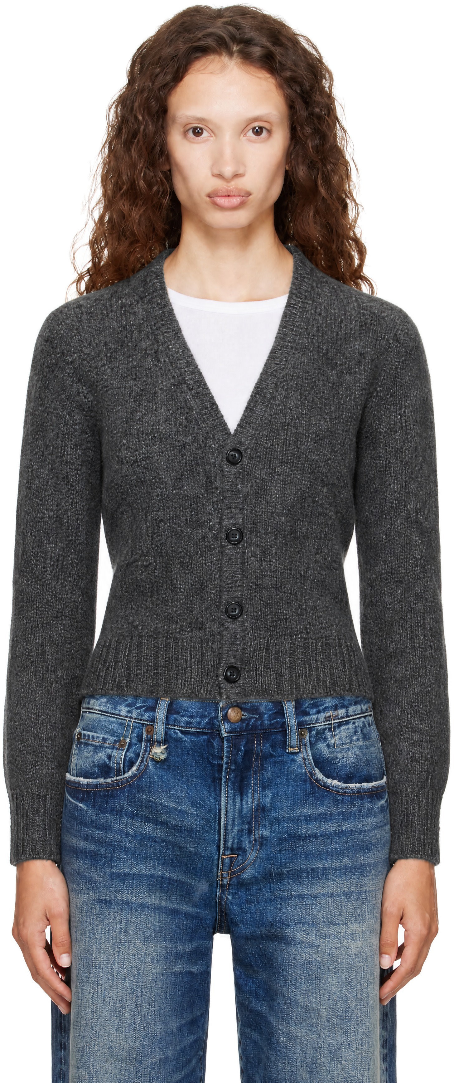 R13 - Gray Split Hem Cardigan