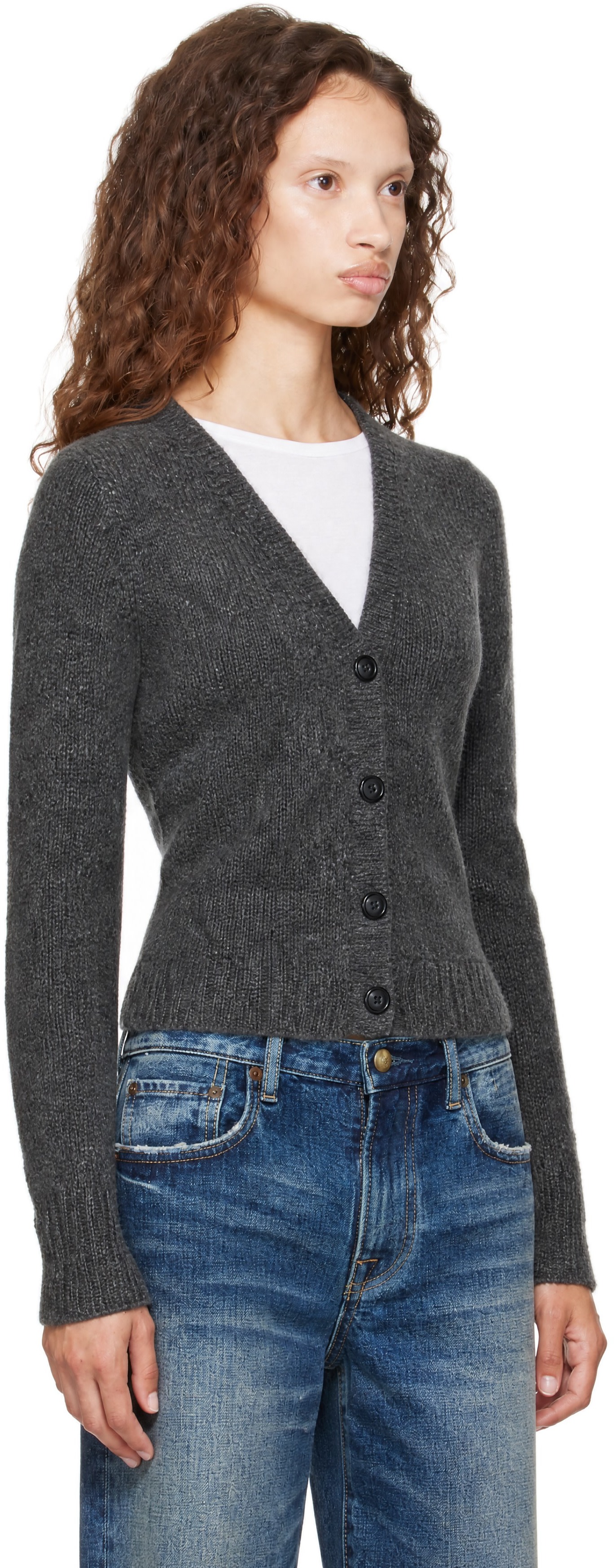 R13 - Gray Split Hem Cardigan