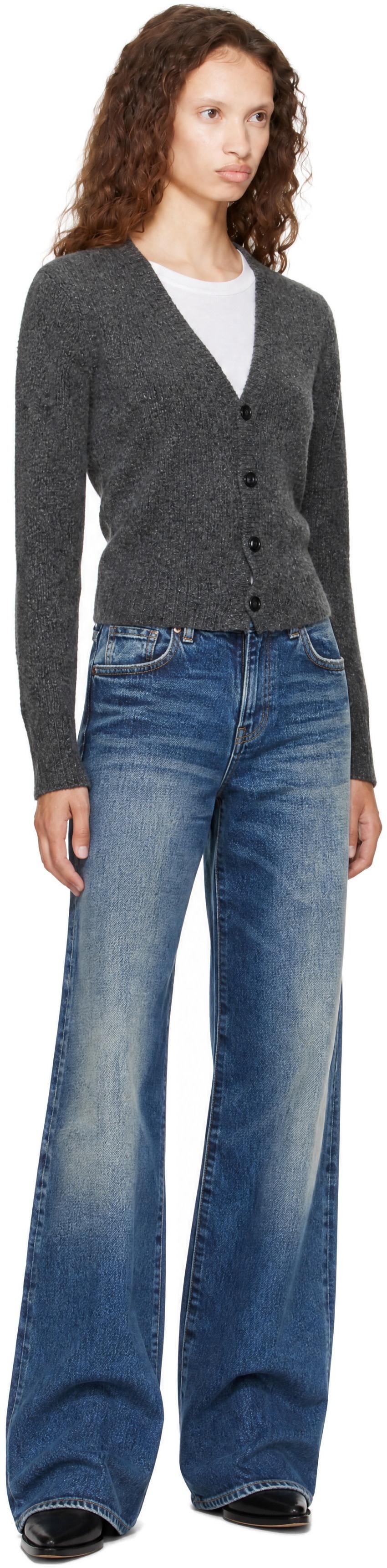 R13 - Gray Split Hem Cardigan