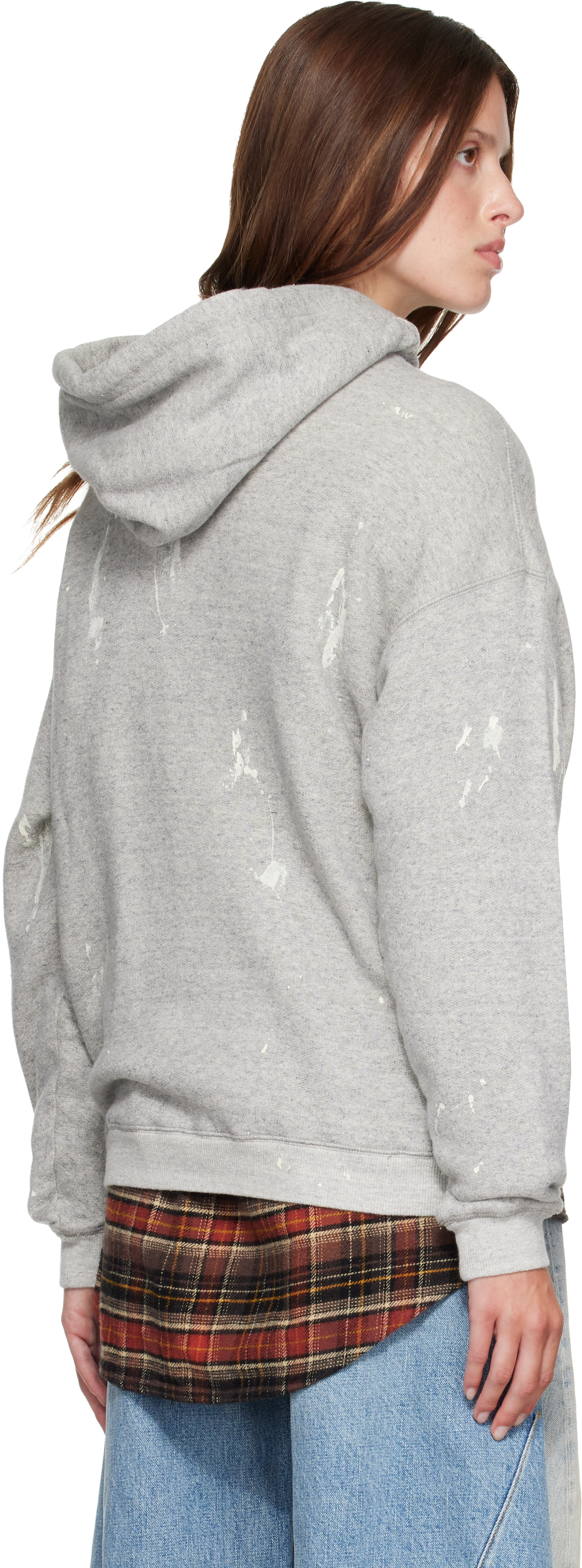 R13 - Pull à capuche surdimensionné 'High On Life' gris