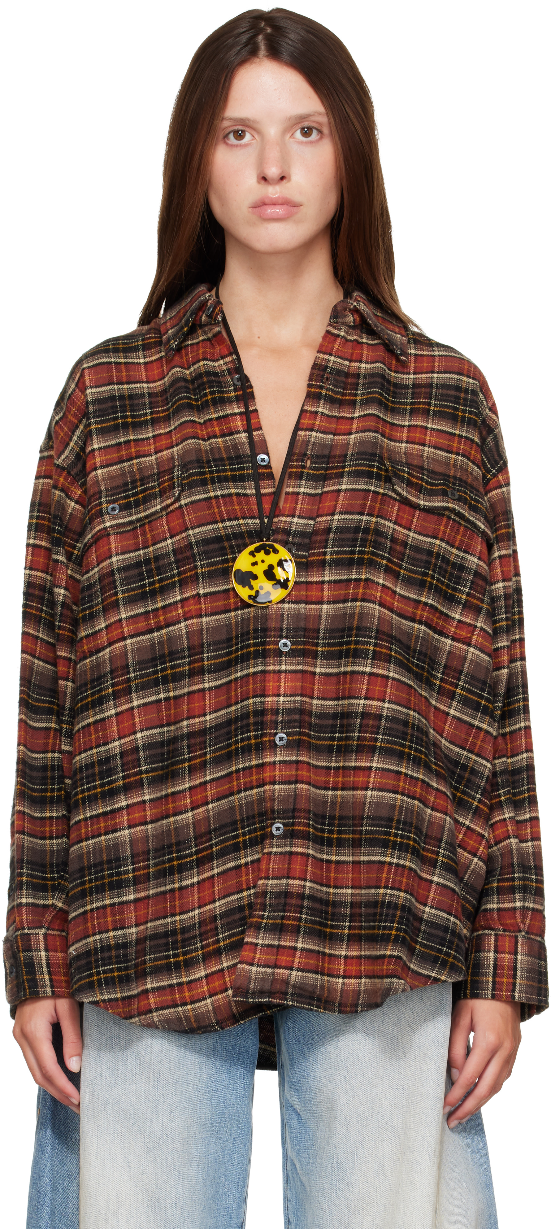 R13 - Chemise boyfriend brune