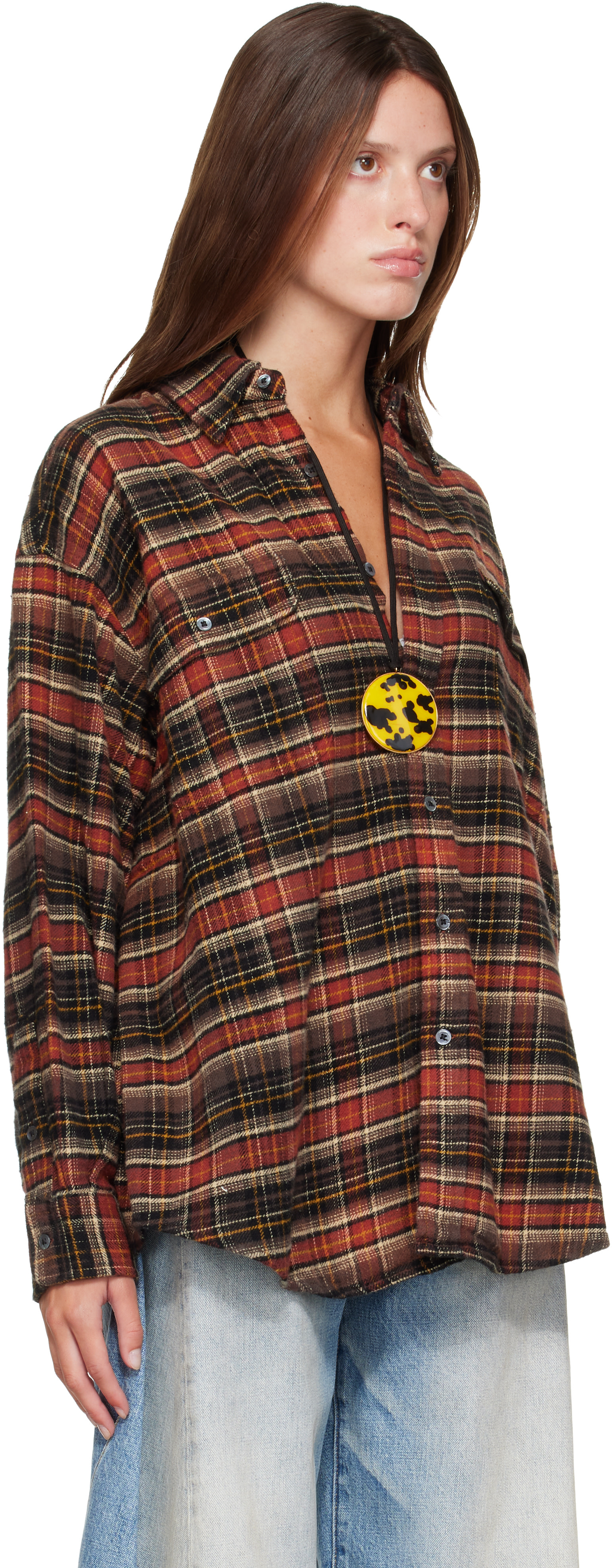 R13 - Chemise boyfriend brune